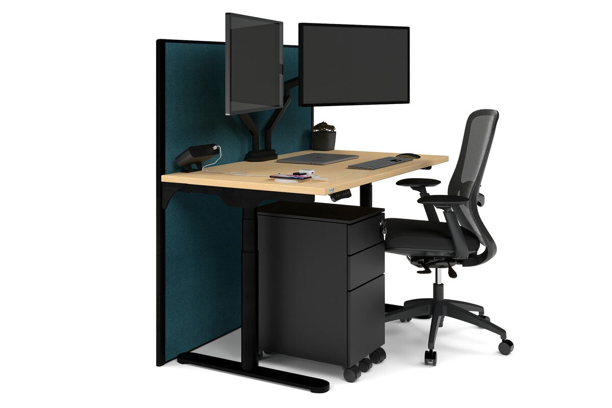 Flexi Premium Height Adjustable Single Workstation [1400L x 700W] - Ergonomic Standing Desk for Home Office, Gaming & Study - Electric Sit Stand Desk with Memory Function