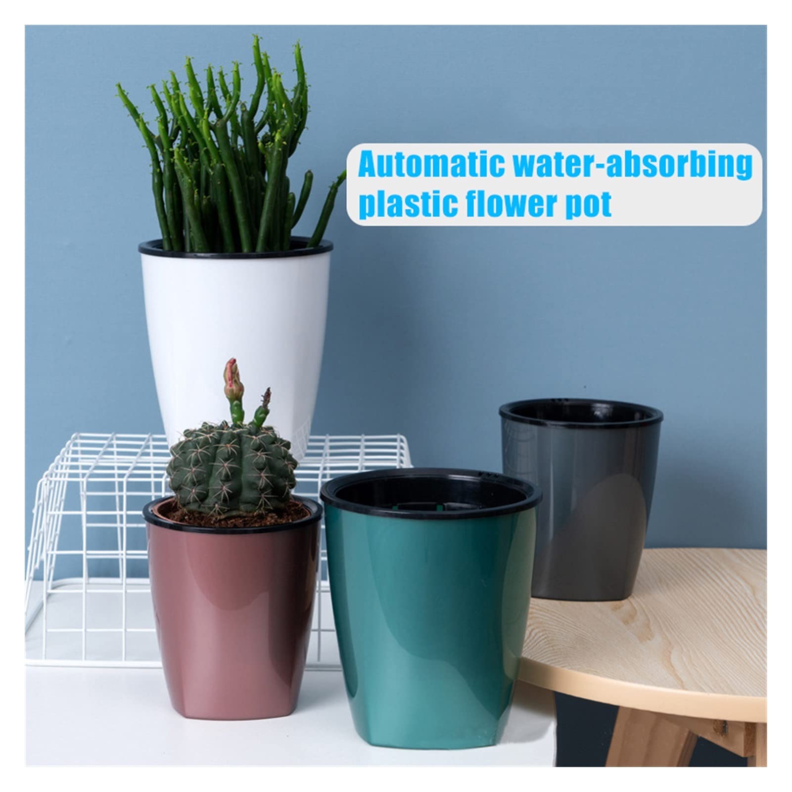 Lazy Flower Pot Hydroponic Planter for Home Garden - Light Grey, Self-Watering Indoor Herb Garden Kit - Perfect for Windowsill, Kitchen, Office & Small Space Gardening
