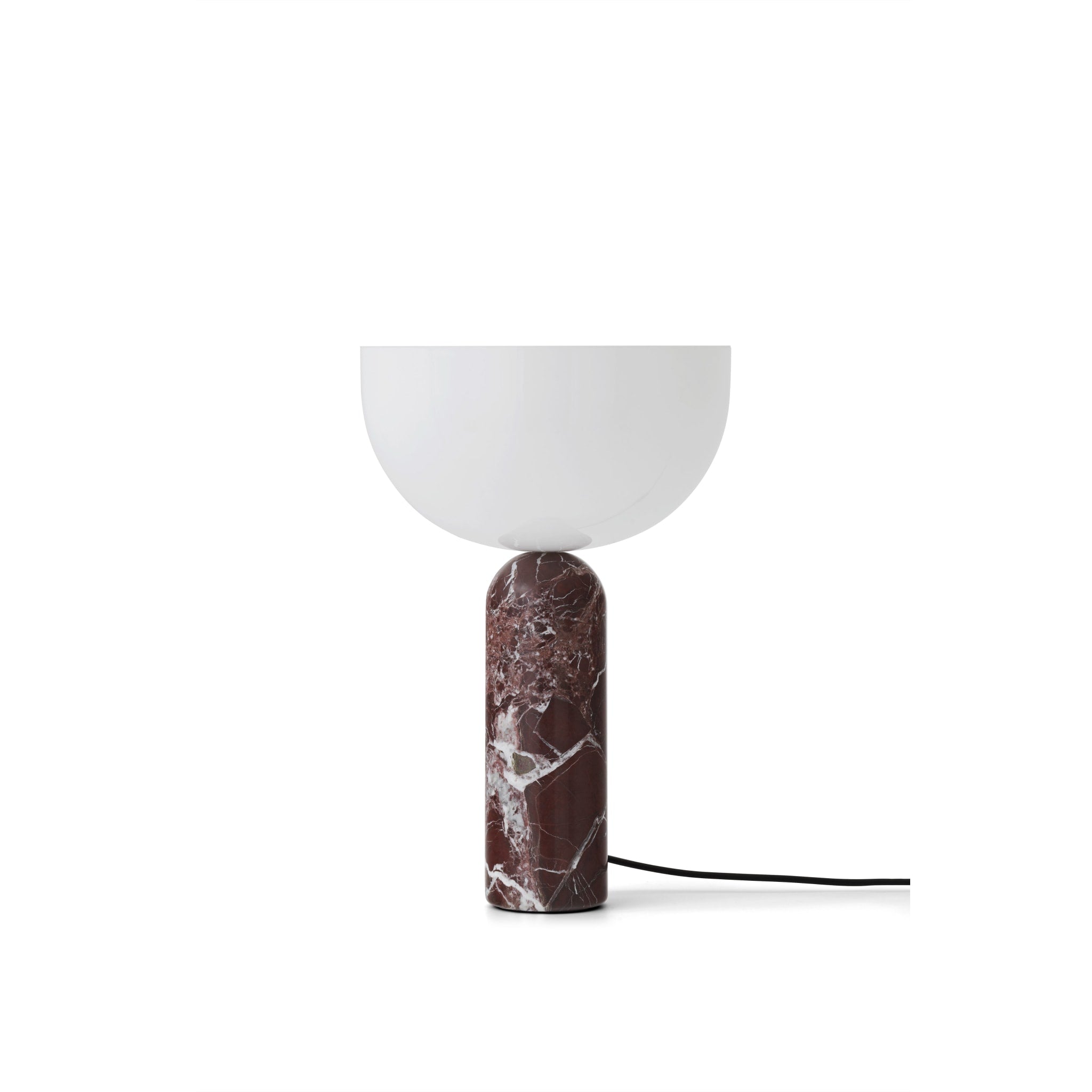 NEW WORKS Kizu Table Lamp - Rosso Levanto Marble Large Modern Lighting for Living Room, Bedroom & Office Decor