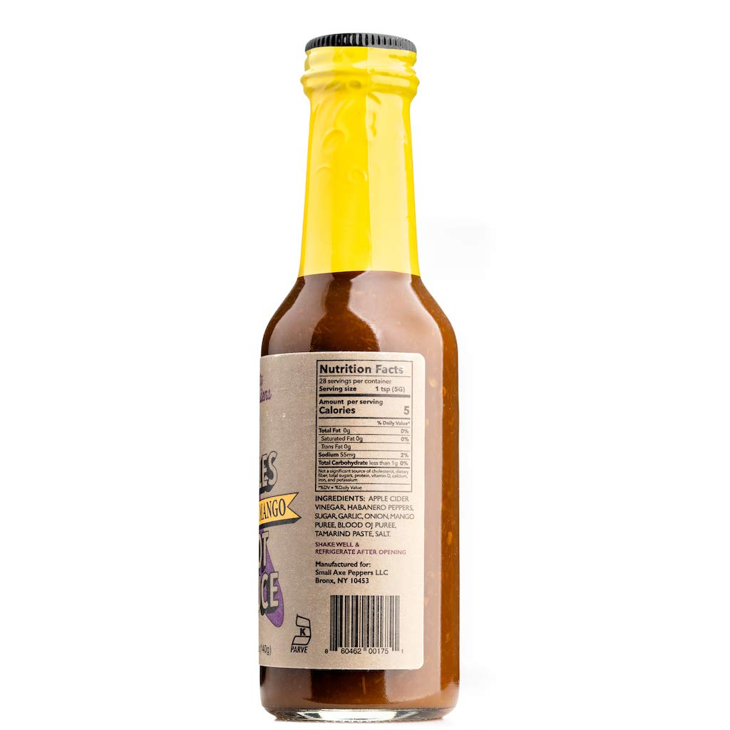Small Axe Peppers Los Angeles Habanero Mango Hot Sauce - 5 oz All Natural, Kosher, Non-GMO, Community Garden Grown | Gourmet Spicy Condiment Featured on HOT ONES | Perfect for Wings, Tacos, Burgers & Cooking