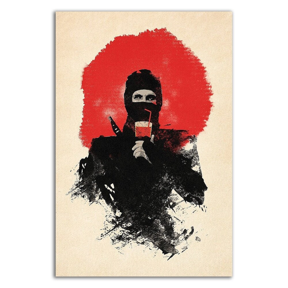 American Ninja by Robert Farkas - Premium Canvas Wall Art Print - Ready to Hang - Perfect for Home Decor, Office & Gym Inspiration