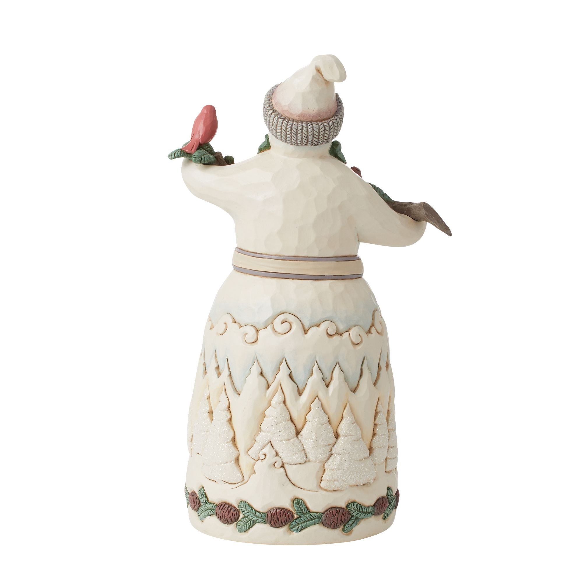 Snowman with Pine Garland Figurine - Christmas Decoration for Home, Tabletop, and Holiday Display - Perfect for Winter Decor and Festive Cheer