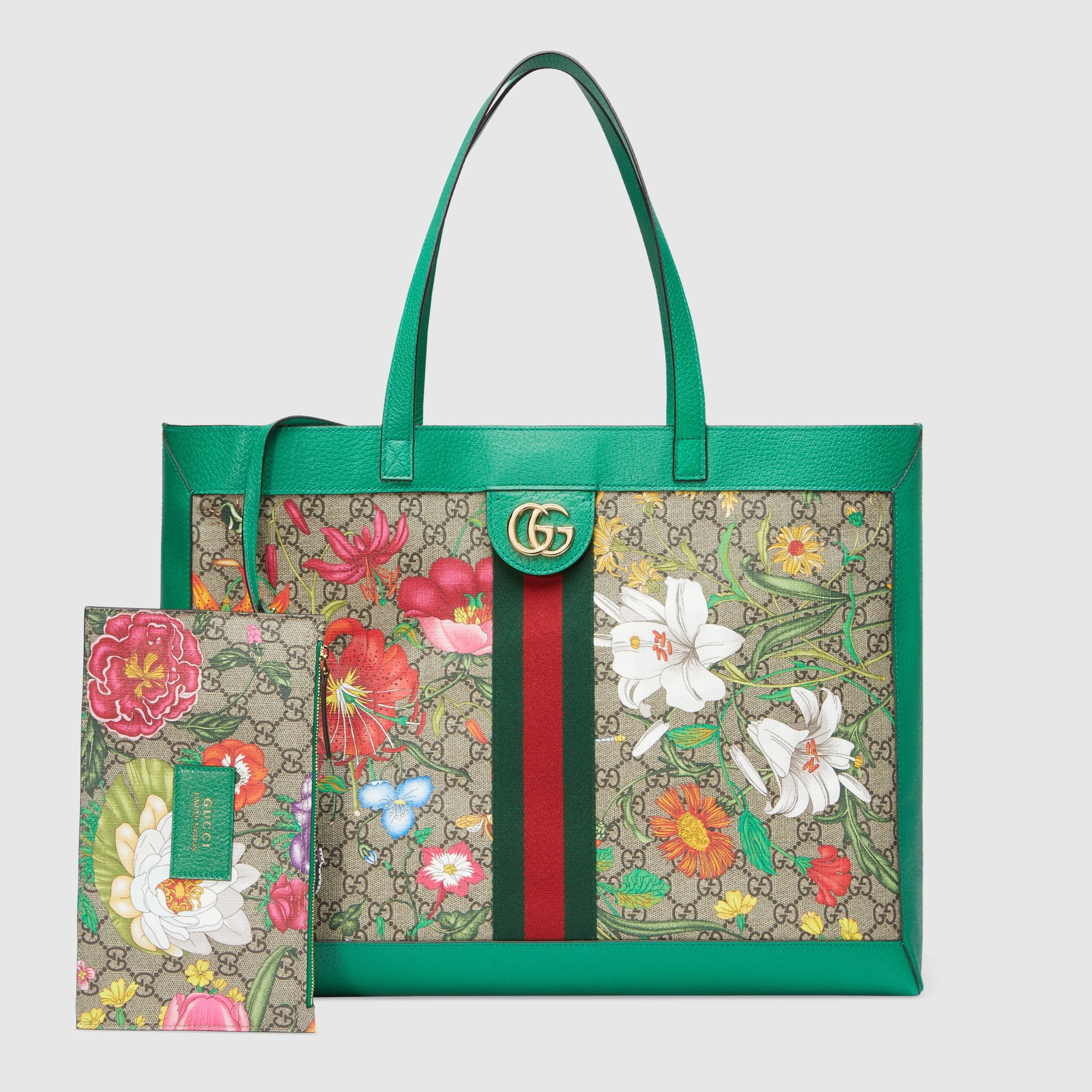 Gucci Ophidia GG Flora Medium Tote Bag in Green - Luxury Designer Handbag for Women, Perfect for Work, Travel & Everyday Use