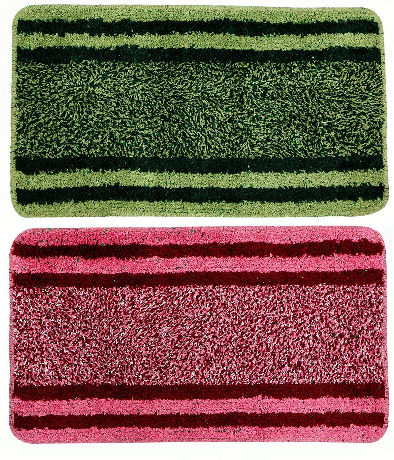 Soft Cotton 2-Piece Rectangular Door Mat Set - Non-Slip, Absorbent Entryway Rug for Home & Office (Multi-Color) - CTKTC32503 | Perfect for Indoor/Outdoor Use at Front Door, Patio, or Mudroom