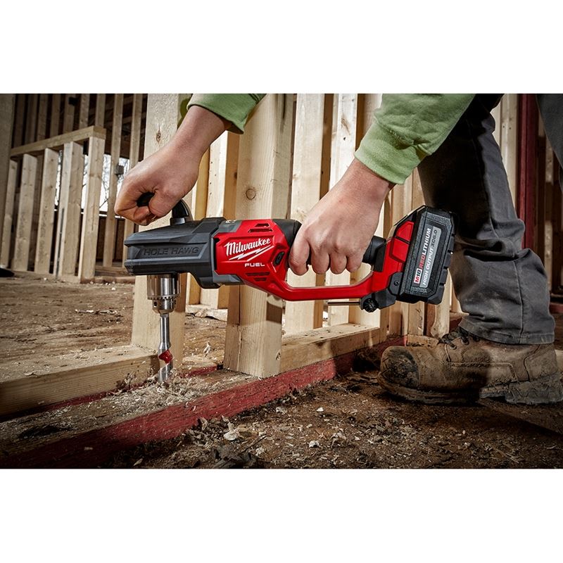 M18 FUEL 18V Brushless Cordless Right Angle Drill (Tool Only) - 1/2 Inch Hole Hawg for Woodworking, Metal Drilling & Tight Space Applications