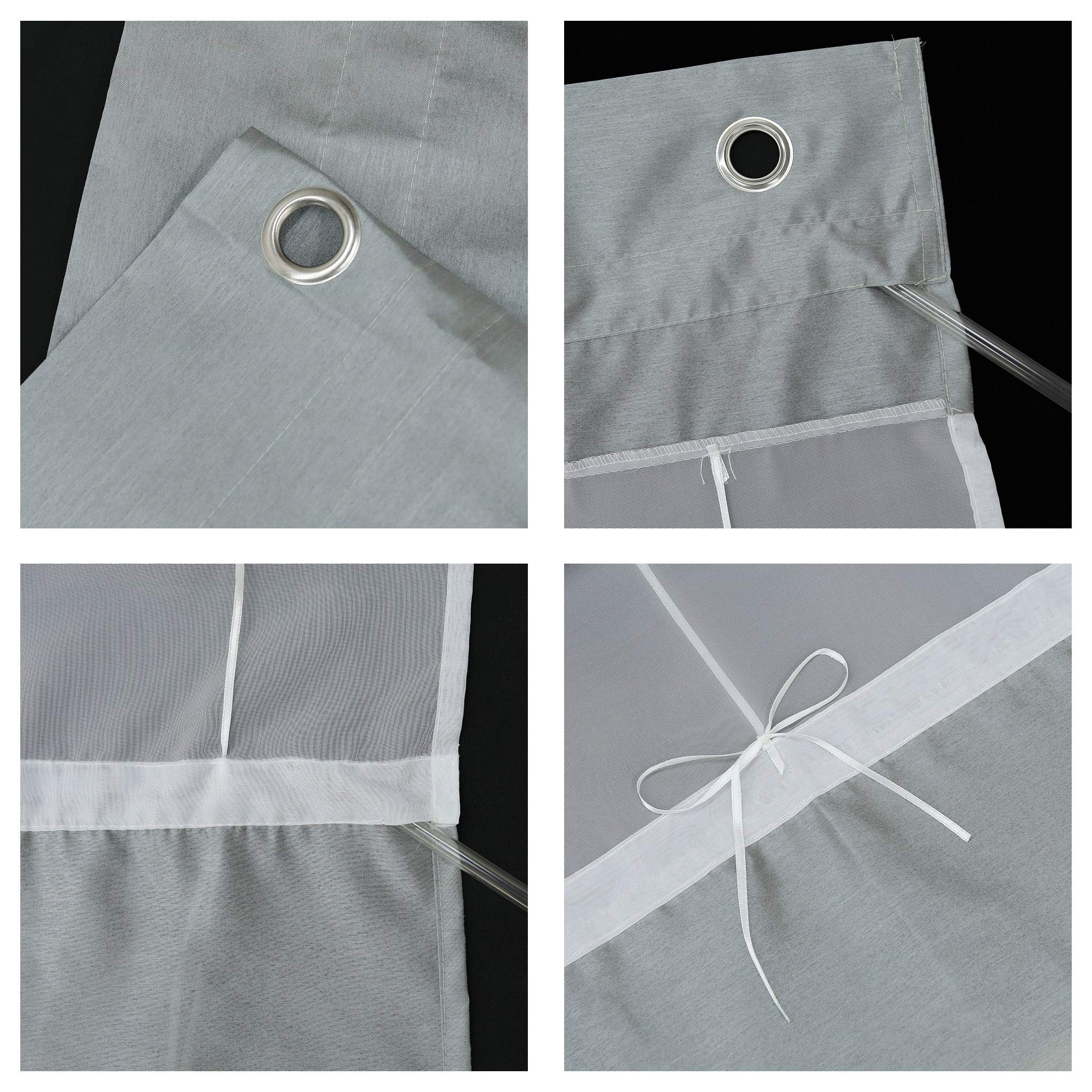 Voile Window Curtain V-Hook Roman Shades - Light Filtering Sheer Drapes for Kitchen, Bedroom & Bathroom - 1 Panel (Grey, 23x61 inches) - Perfect for Privacy & Natural Light Control