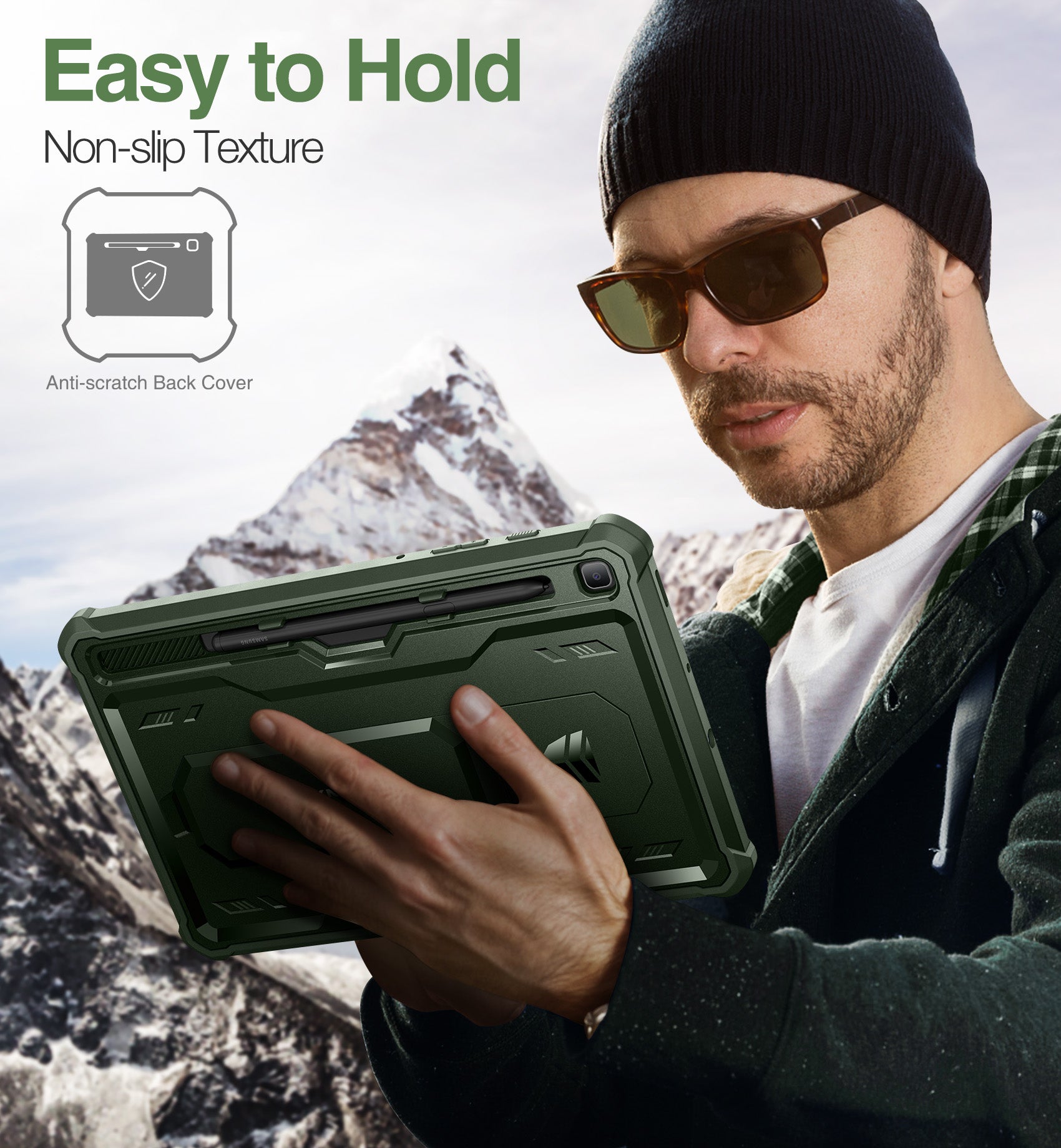 Dexnor Shockproof Rugged Case for Samsung Galaxy Tab S6 Lite 2020/2022/2024 - Heavy Duty Bumper Cover with Built-in Kickstand, Screen Protector & S Pen Holder | Perfect for Travel, Work & Outdoor Use