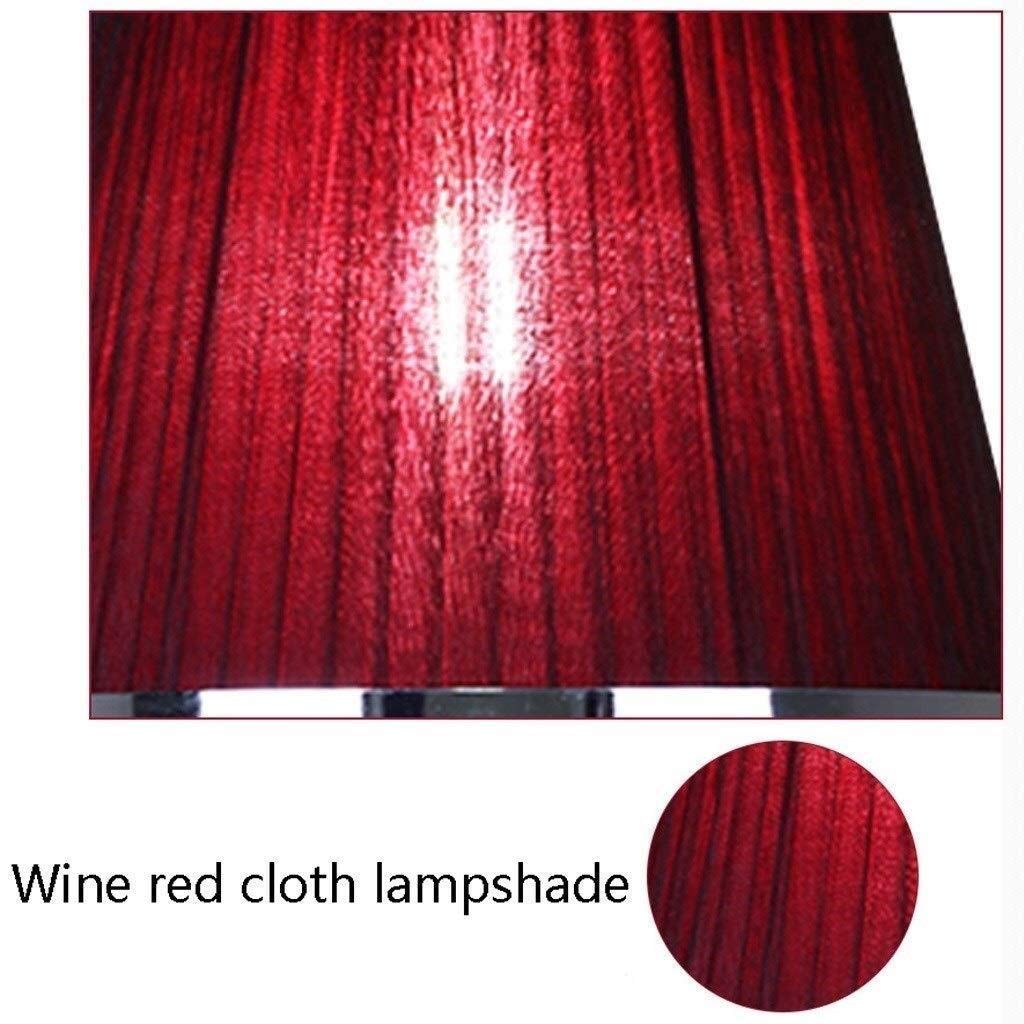 Modern Crystal Desk Lamp with Remote Control & Dimming - Wine Red Fabric Shade for Bedroom, Study, Living Room | Perfect for Reading, Working & Nightstand Lighting
