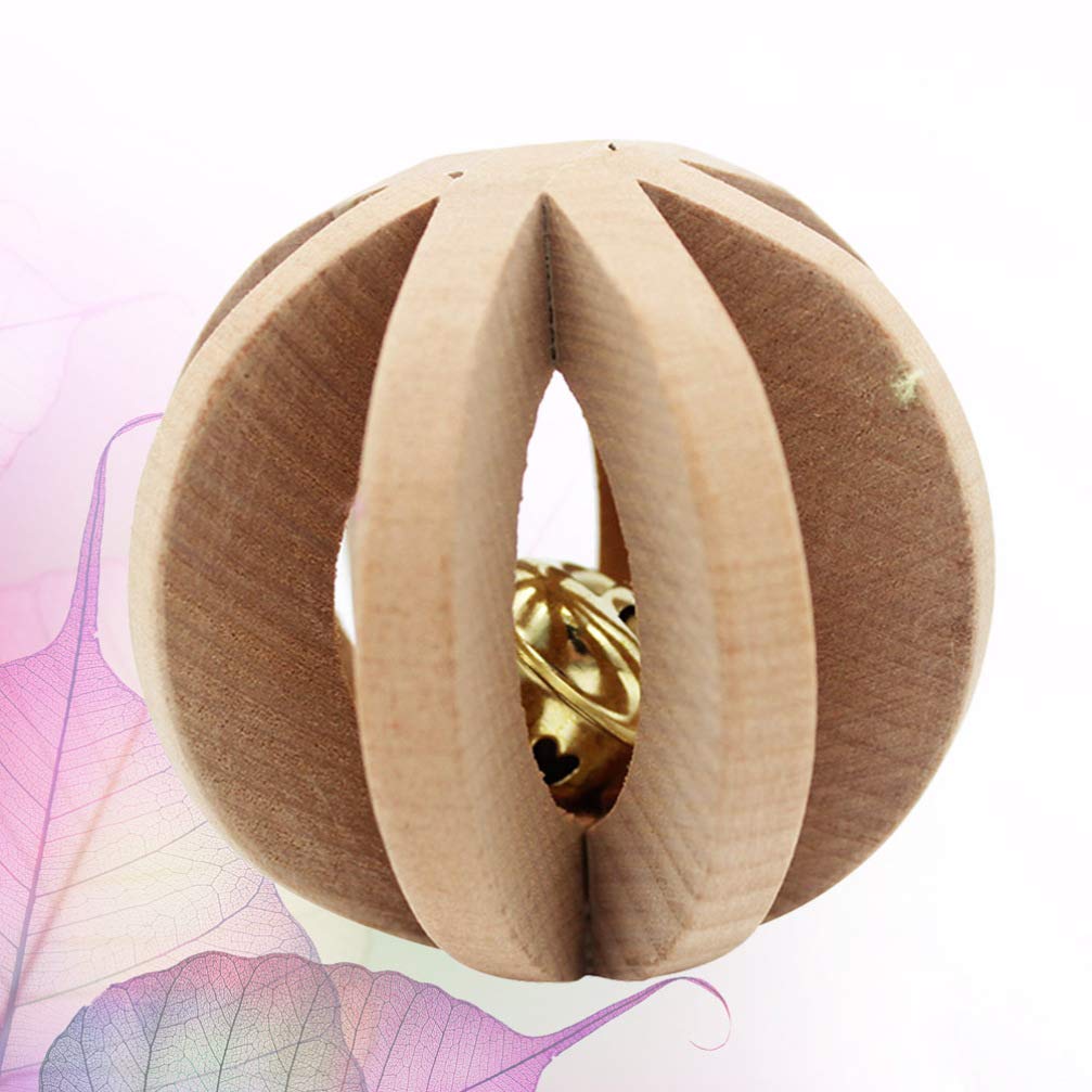 Balacoo Interactive Pet Toy with Wood Bell - Rolling Exercise Toy for Puppies, Kittens & Small Dogs - Fun Playtime & Training for Indoor & Outdoor Use