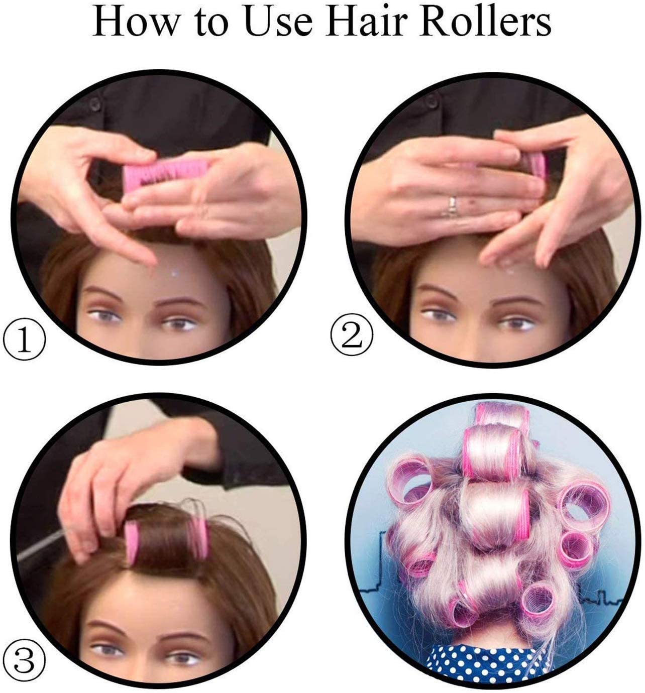 INAAYA Set of 6 Non-Heat Hair Rollers for Curls & Volume - Soft Foam Curlers for Overnight Styling, Beach Waves & Updos (Multicolor) - Perfect for Home, Salon & Travel Use