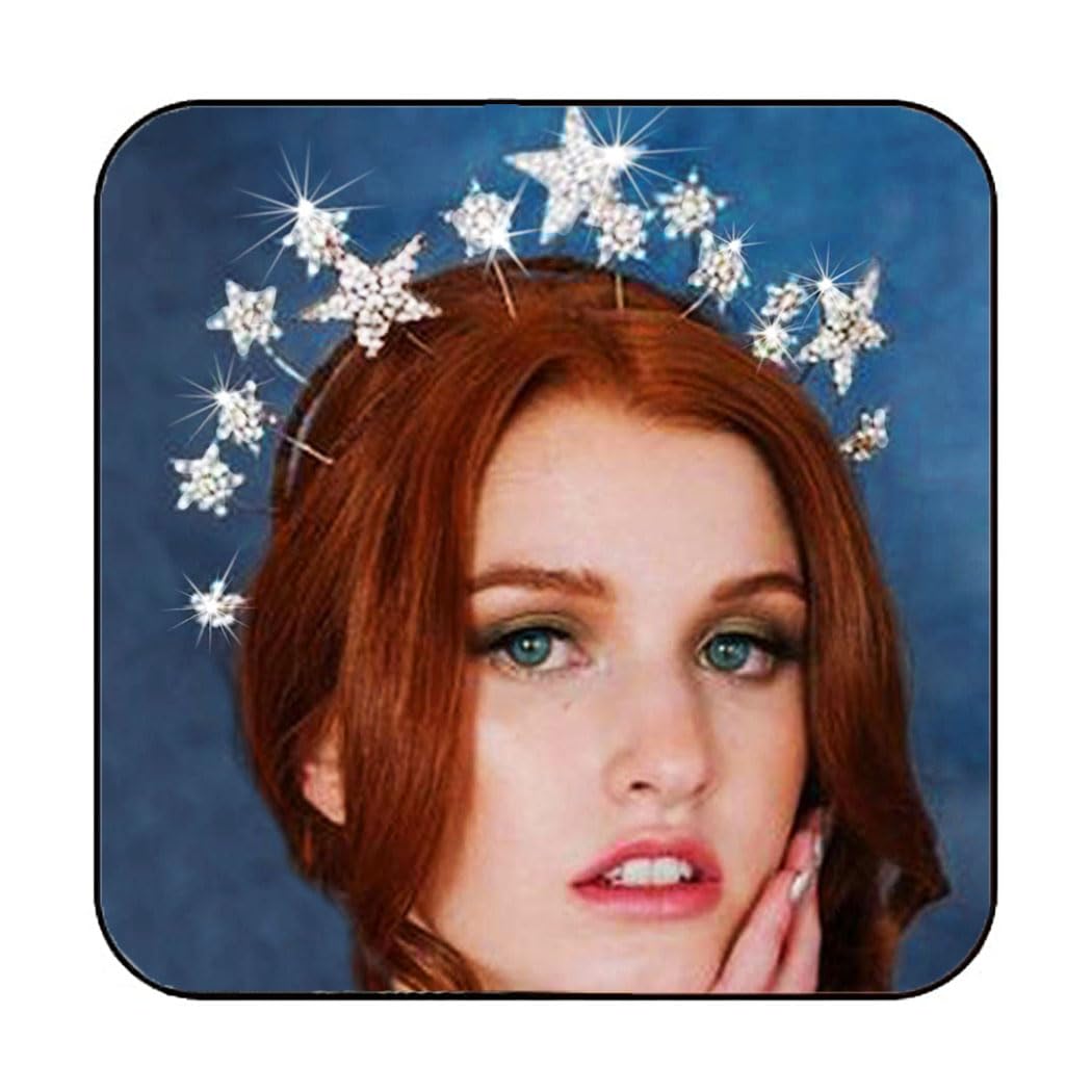 Sparkling Rhinestone Star Crown Headband - Elegant Halo Goddess Hair Accessory for Women & Girls | Perfect for Weddings, Boho Bridal, Costume Parties & Festivals