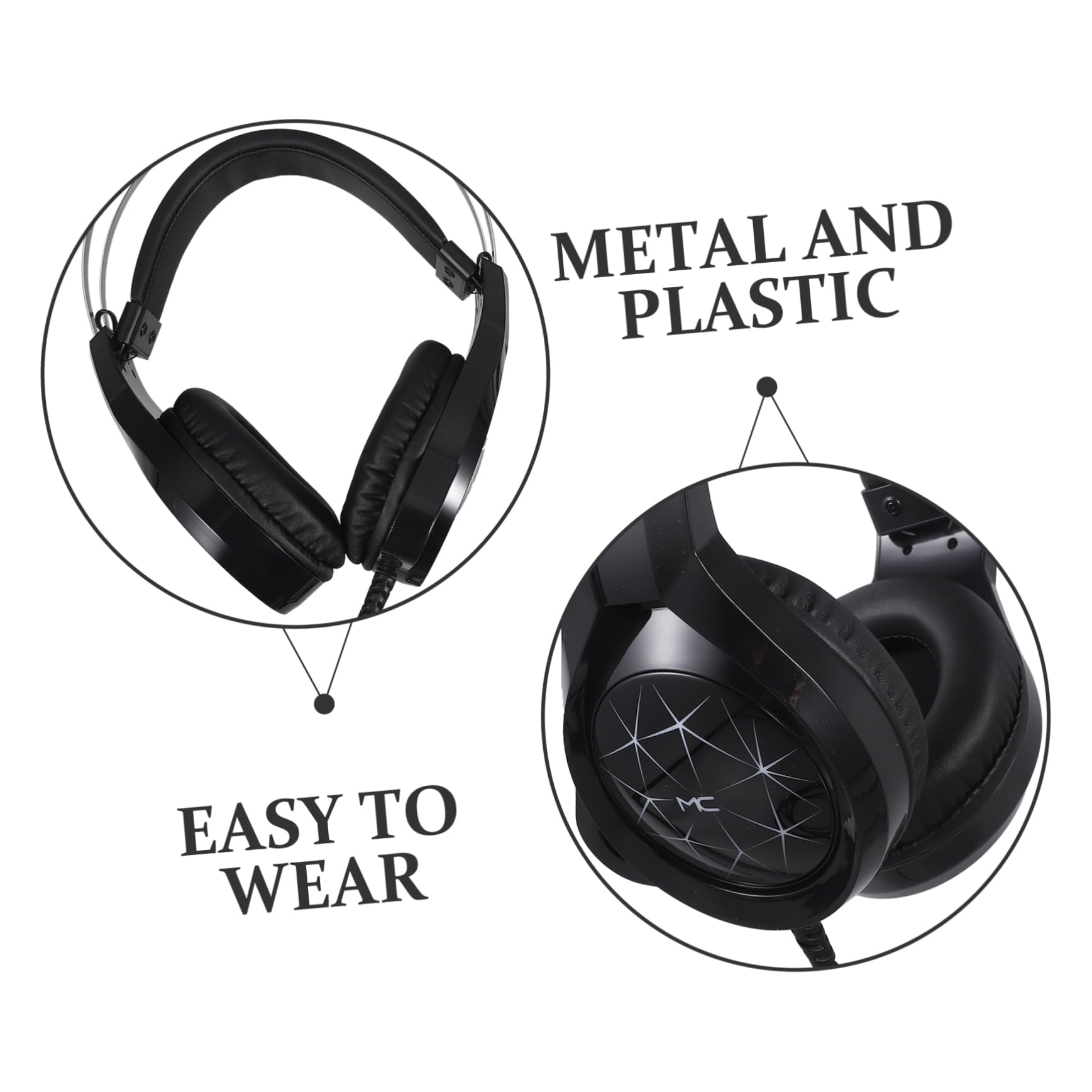 Hemobllo Gaming Headset with Microphone - Lightweight Over-Ear Headphones, Noise Cancelling & Breathable Cushions for PC, PS4, Xbox - Perfect for Long Gaming Sessions & Online Meetings
