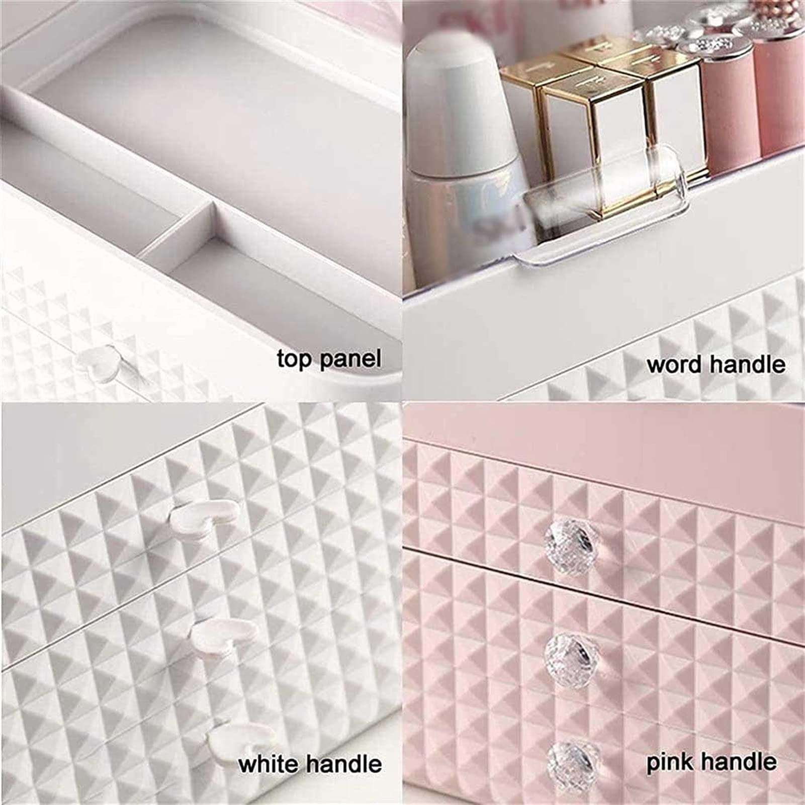 Portable Makeup Organizer with Dust-Free Cover & Waterproof Lid - High Capacity Cosmetic Storage Box with Handle, Dust-Proof Drawers - Perfect for Bathroom Countertop, Bedroom Dresser & Travel Use