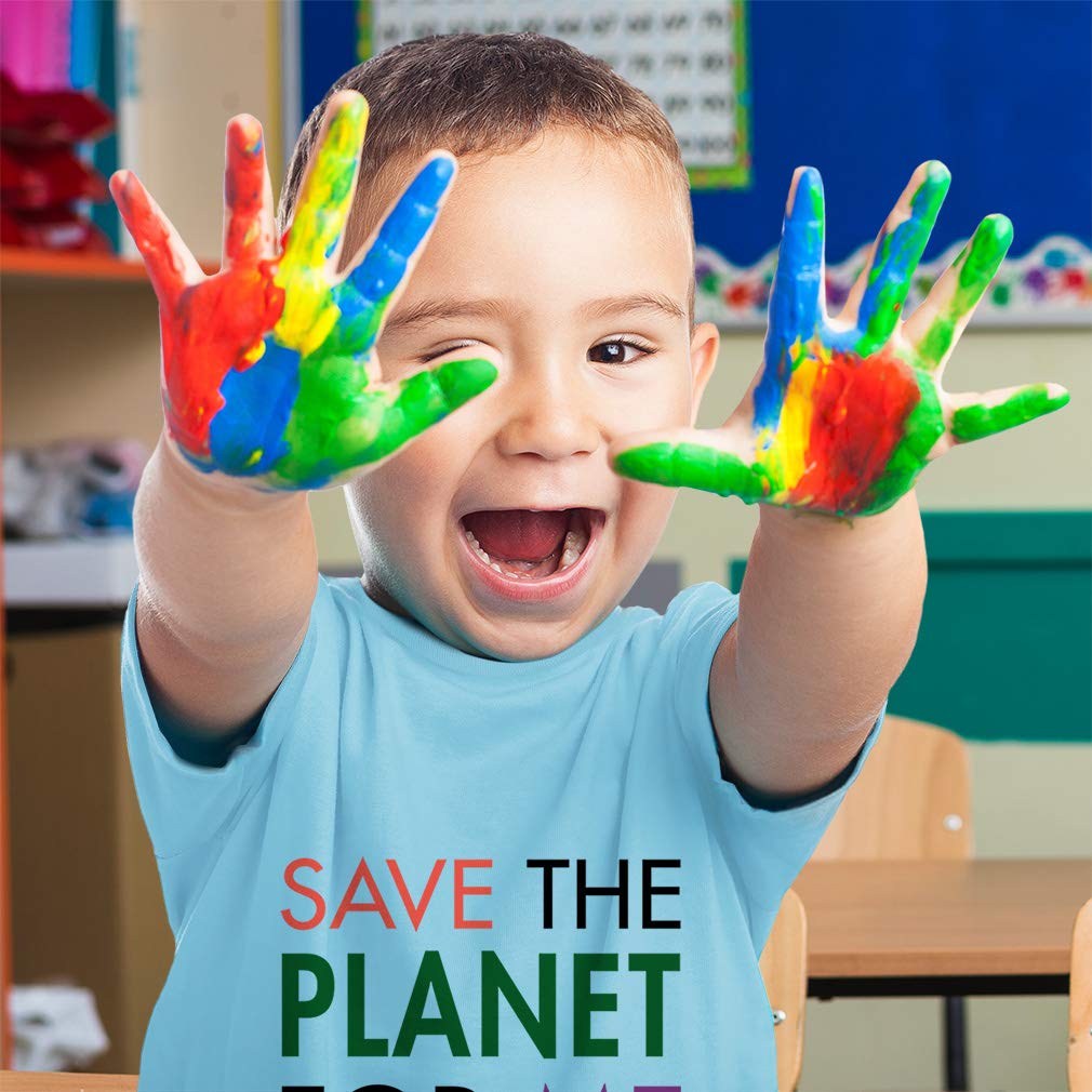 Planets & Space Cotton Toddler T-Shirt - Save The Planet Funny Tee for Boys & Girls (6 Months) | Green Earth Design | Oxford Gray | Perfect for Playdates & Eco-Friendly Parenting
