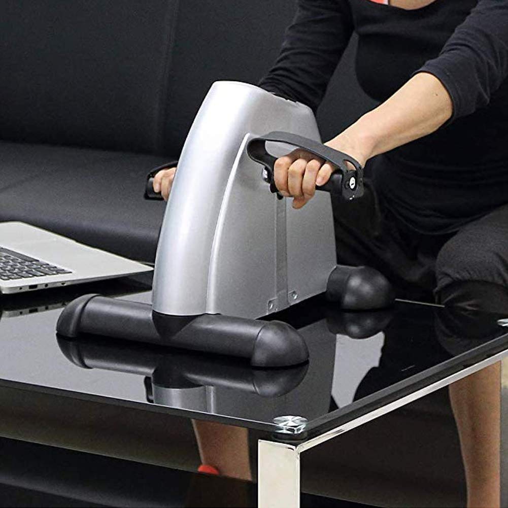 Motorized Mini Exercise Bike with LCD Display - Portable Indoor Cycling Pedal Exerciser for Home Fitness, Rehabilitation & Office Workout