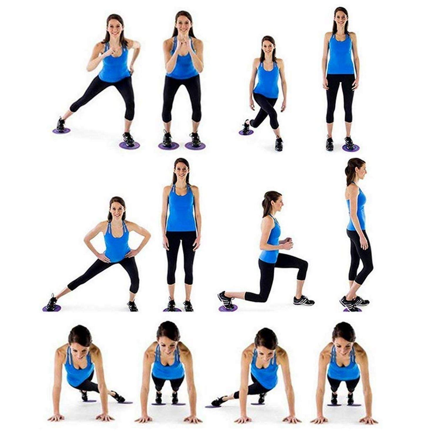 Runee Gliding Disc Sliders - Dual Sided Core Workout for Home & Travel Fitness