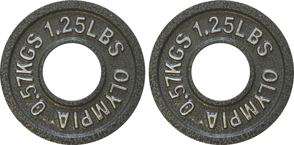 Ader Olympic 2-Inch Gray Bumper Plates Set - 1.25lb, 5lb, 10lb Weight Plates for CrossFit, Home Gym & Strength Training