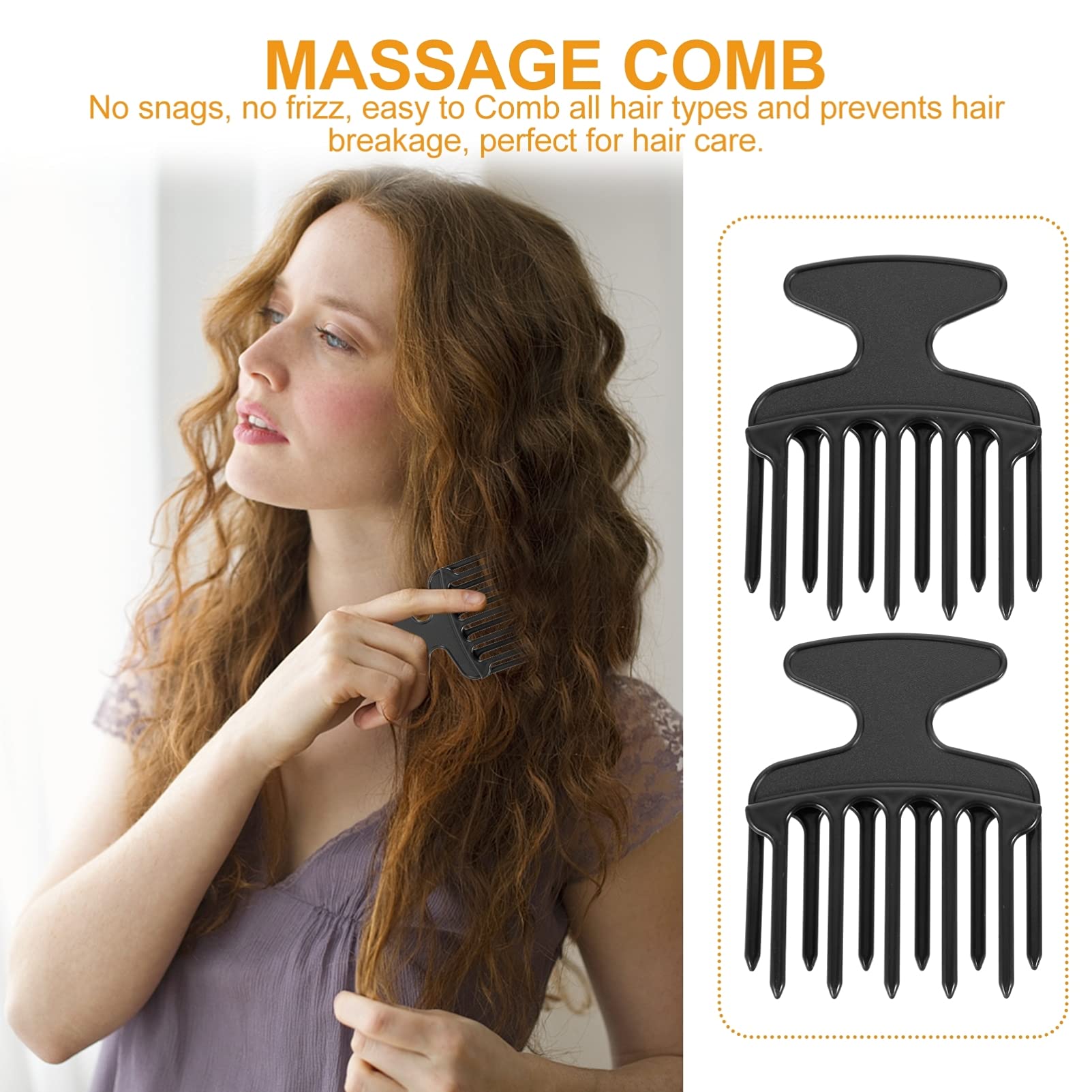 **Lurrose 2-Pack Afro Picks - Wide Tooth Detangling Comb for Natural Hair, Wigs & Braids - Double Fist Pick Hair Styling Comb for Men & Women - Perfect for Curly, Coily & Thick Hair (Blue)**    *(Ideal for salon use, home styling, travel, and daily detangling of afros, braids, twists, and extensions.)*