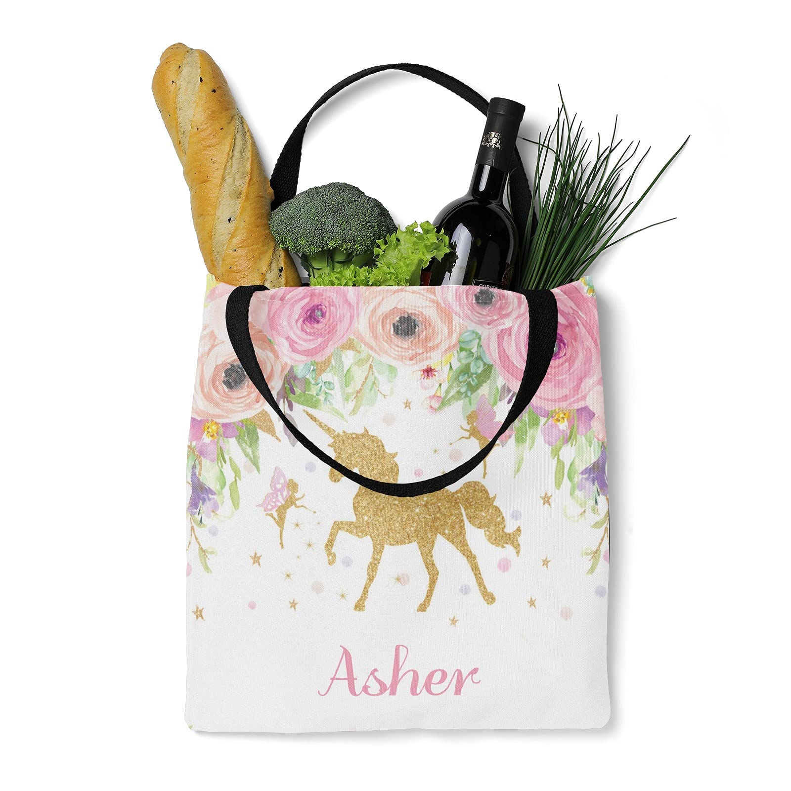 Personalized Canvas Tote Bags for Women & Kids - Eco-Friendly Reusable Shopping Bags for Groceries, Beach, Travel & Daily Use