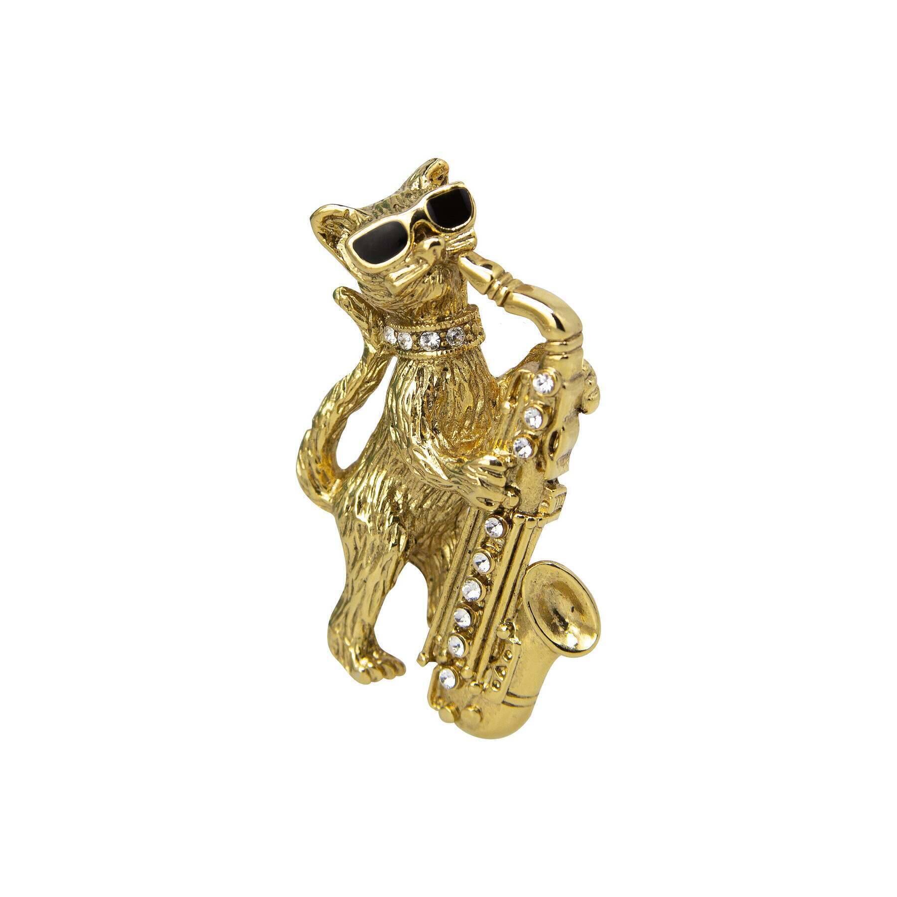 1928 Vintage Cool Cat Jazz Musician Brooch Pin - Retro Cat Jewelry for Women, Unique Gift for Jazz Lovers & Music Enthusiasts - Perfect for Concerts, Parties & Vintage Fashion Accessories