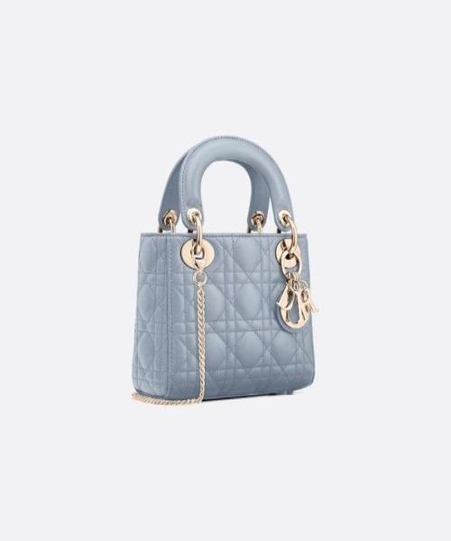 Mini Lady Dior Lambskin Handbag in Blue | Luxury Crossbody Bag for Women | Perfect for Parties, Dates & Special Occasions