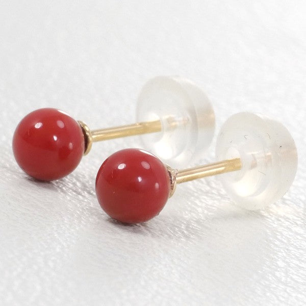18K Yellow Gold Coral Earrings for Women - Elegant Handmade Dangle Earrings - Perfect for Weddings, Parties & Special Occasions