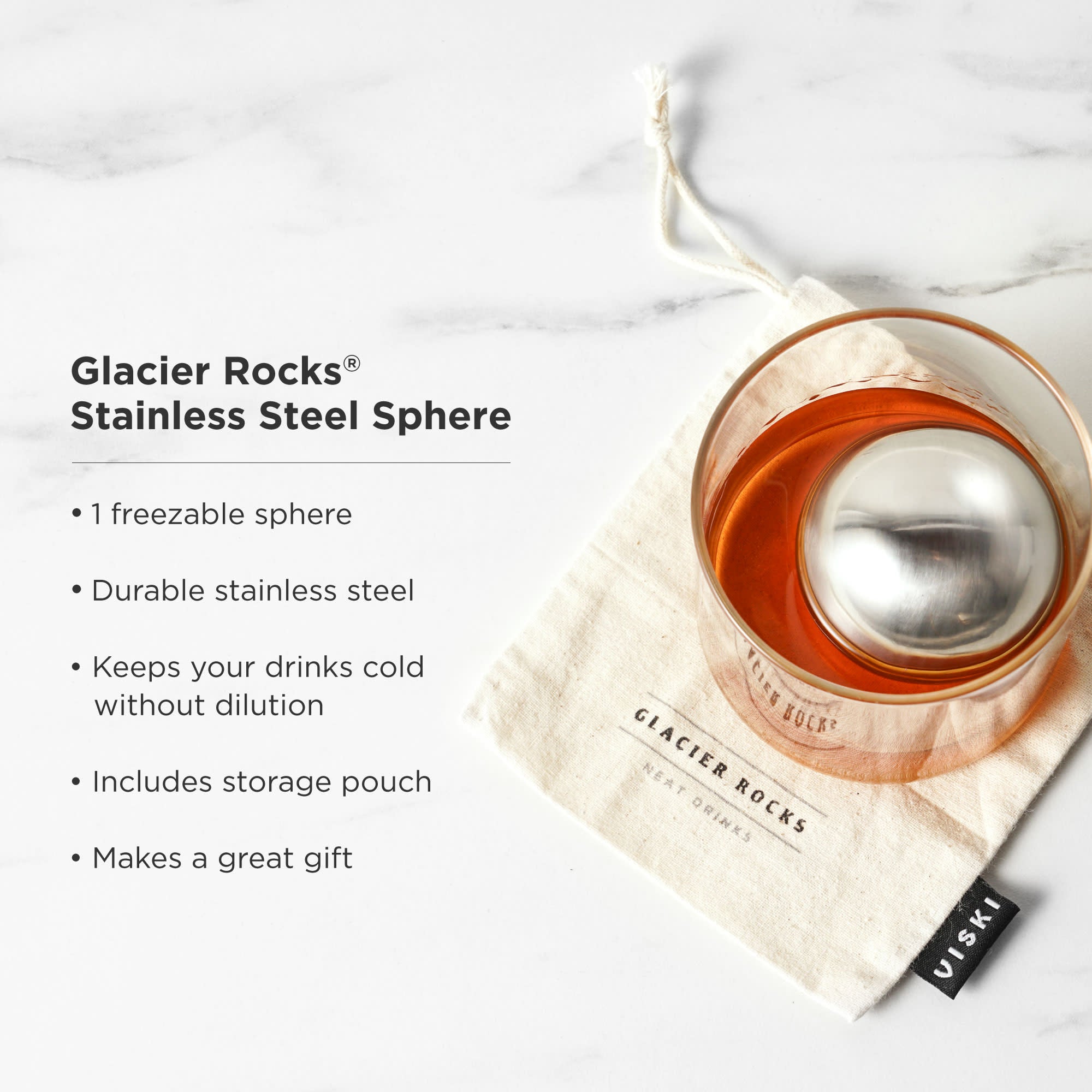 Premium Stainless Steel Ice Rocks - Large Whiskey Stones for Chilling Scotch, Bourbon & Cocktails Without Dilution | Reusable Drink Coolers for Home Bar, Parties & Gifts