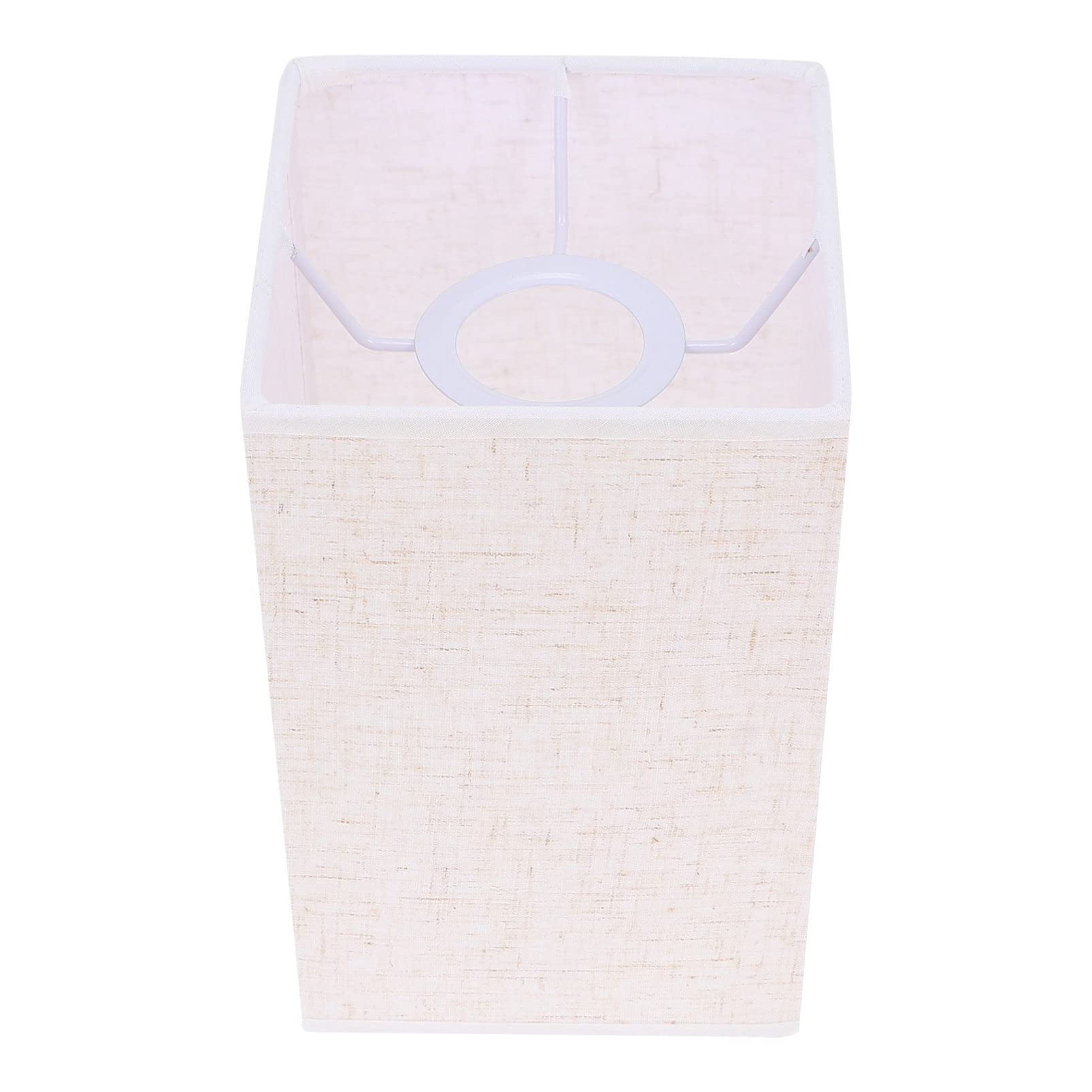 Square Linen Lamp Shade - 4.72x4.72x7.86 Inch Fabric Light Cover for E27 Table & Floor Lamps - Elegant Home Decor for Living Room, Bedroom & Office Lighting