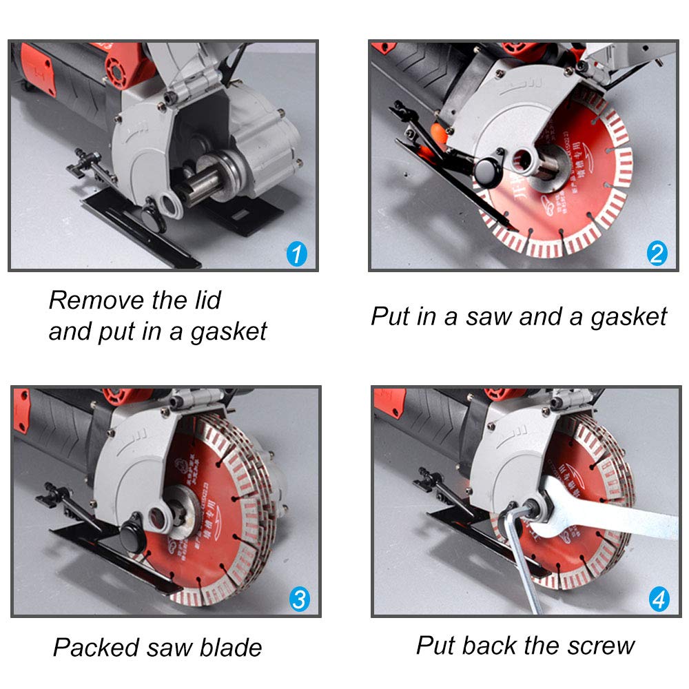 110V Red Wall Grooving Machine - Concrete & Marble Channel Cutter for Slotting & Grooving - Perfect for DIY Home Renovation, Construction & Tile Installation Projects