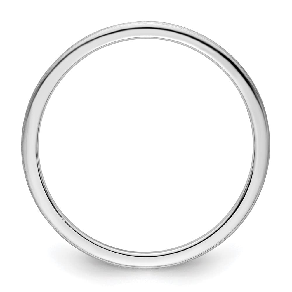10K White Gold 1.2mm Half Round Satin Stackable Band Ring - Dainty Women's Fine Jewelry for Everyday Wear, Anniversary & Birthday Gifts for Her