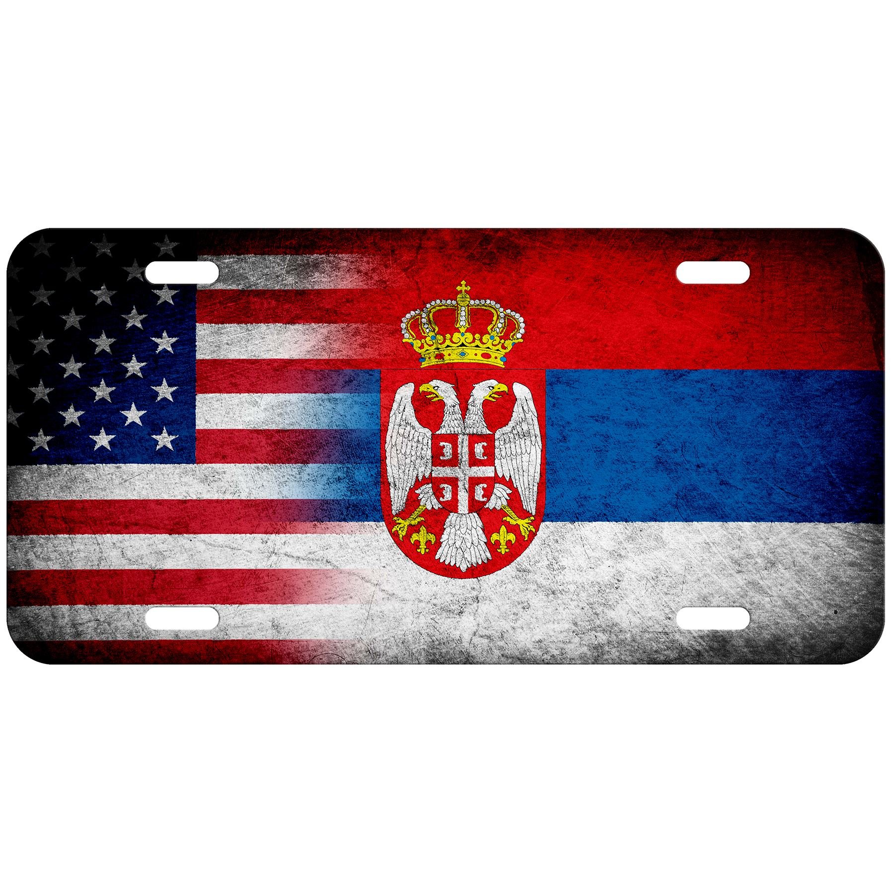 Serbia Flag Aluminum License Plate - Rustic & USA Style - Perfect for Cars, Trucks, and Motorcycles