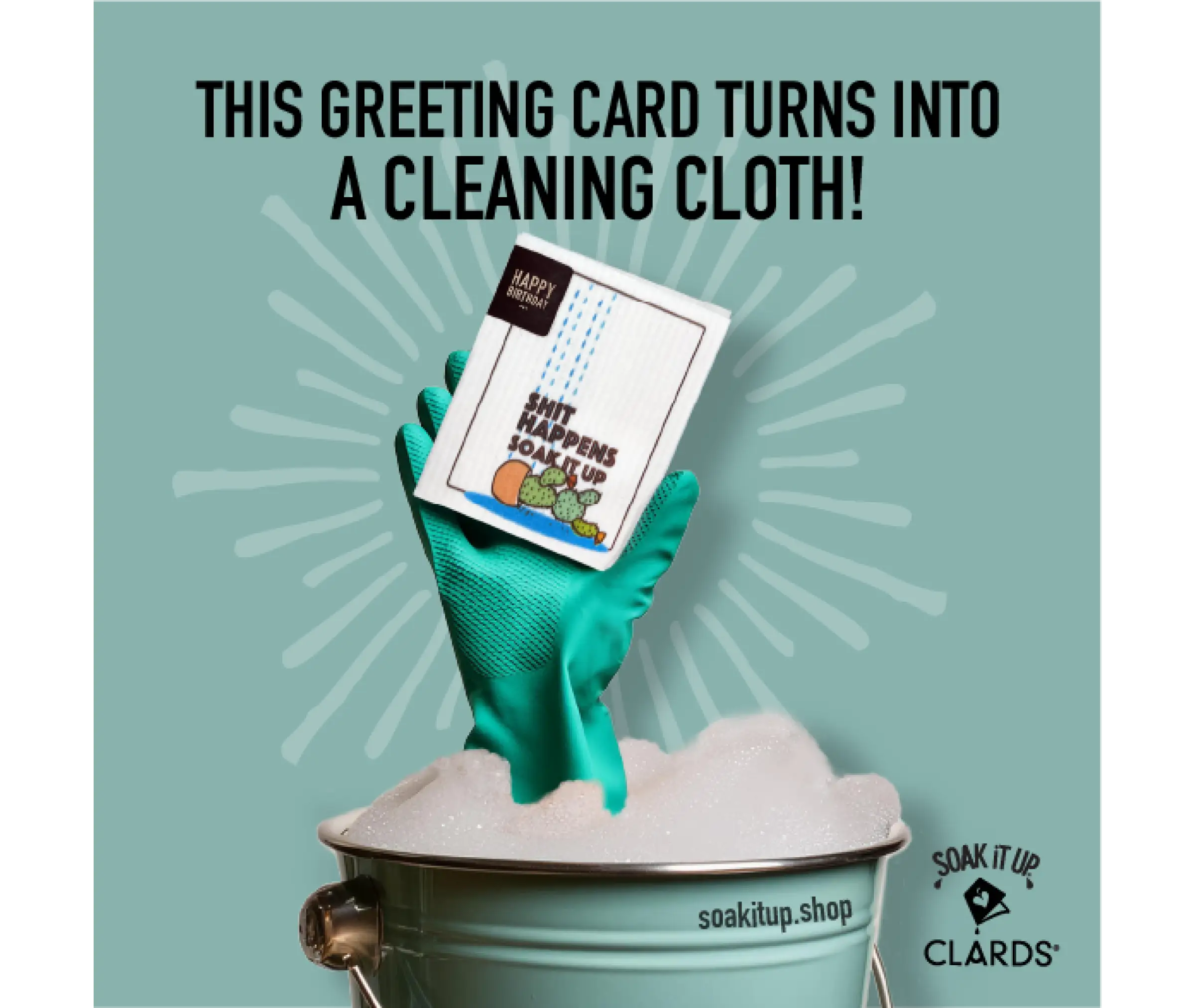 Sh*t Happens Soak It Up Cactus Greeting Cards - Funny Humor Cards for Friends, Coworkers & Parties - Perfect for Birthdays, Gifts & Office Decor