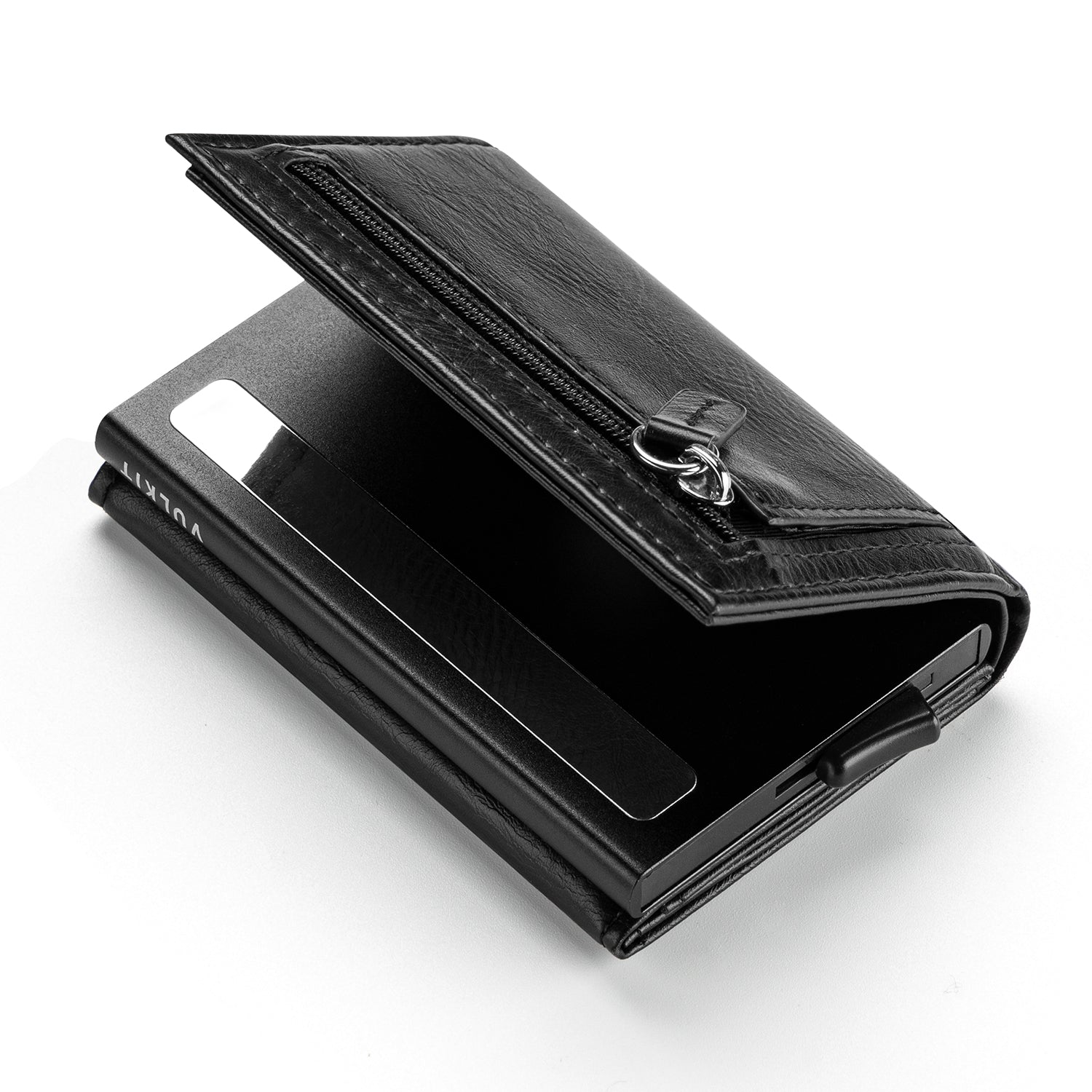 VC203 RFID Blocking Tri-Fold Wallet with Back Zipper Slot & Magnetic Closure - Slim Leather Wallet for Men, Perfect for Travel, Business & Everyday Use