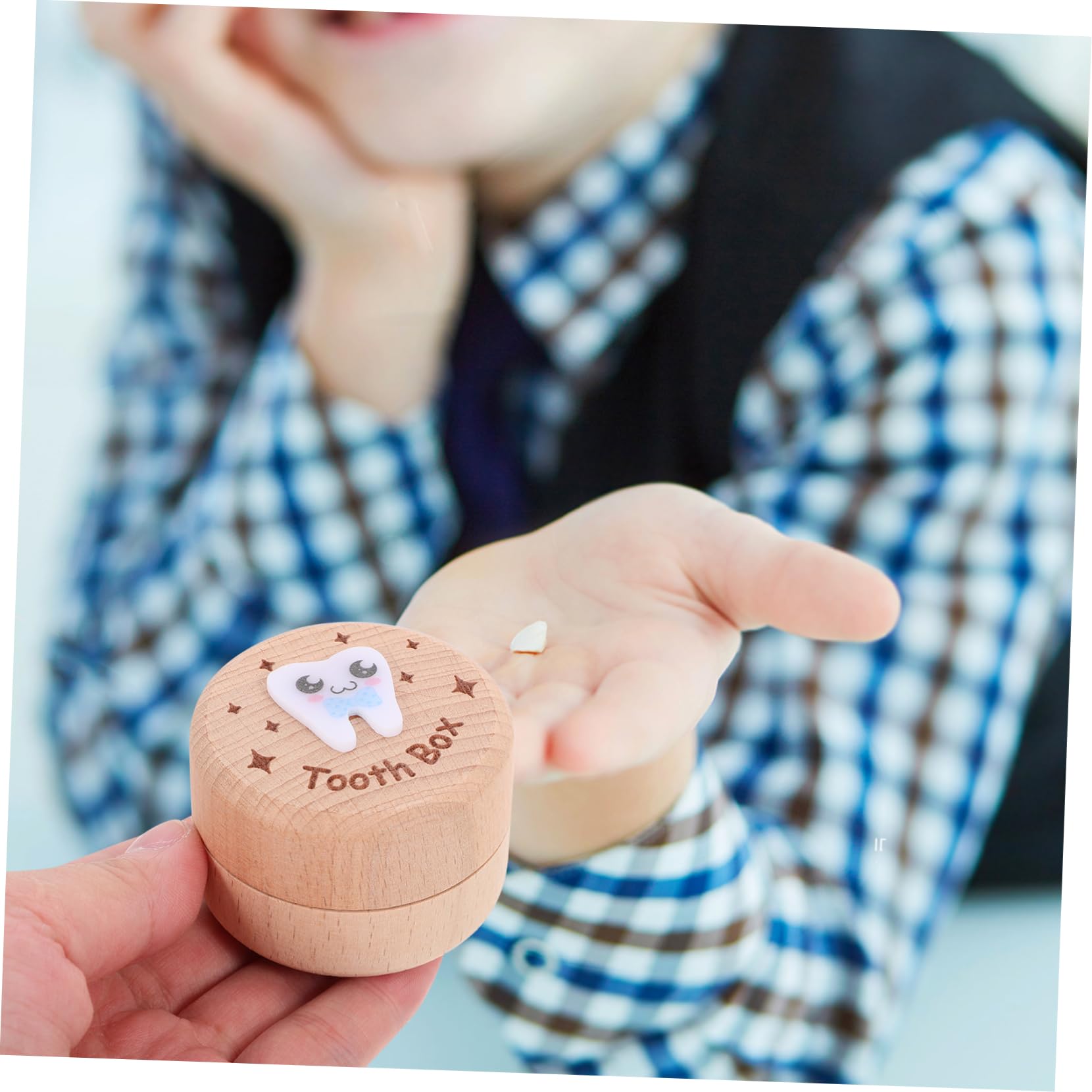 IWOWHERO Unique Wooden Baby Tooth Box - Keepsake Organizer for Boys & Girls to Preserve Childhood Memories | Perfect for First Tooth, Milestone Gifts & Nursery Decor