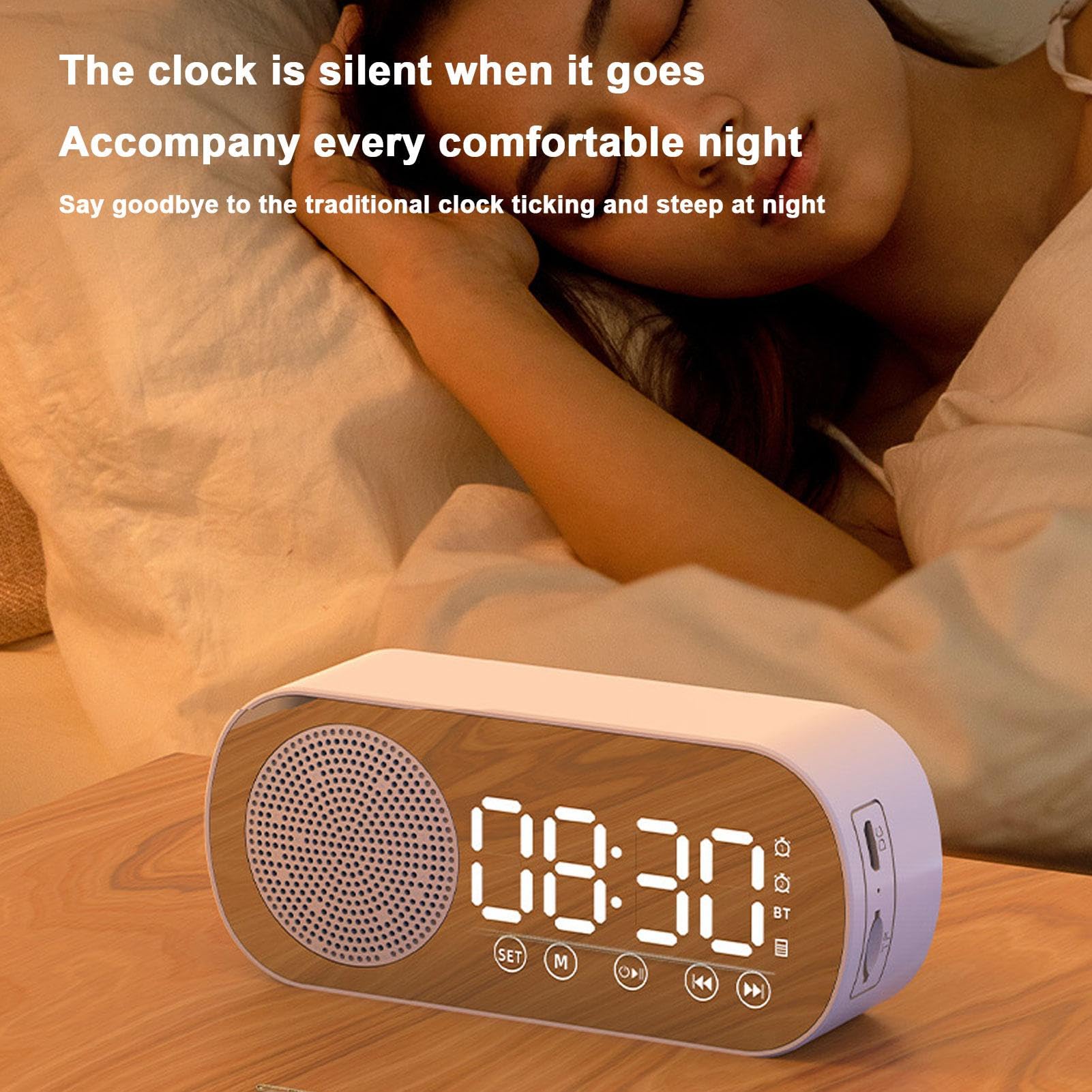 Digital Alarm Clock with FM Radio, LED Display & Speaker - Bedroom, Office, Nightstand Clock for Adults & Teens - Perfect for Home, Dorm, Travel & Gift Giving