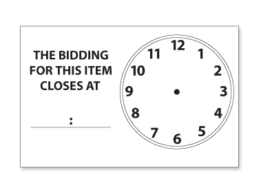 50-Pack Bid Closing Time Item Cards - Perfect for Auctions, Fundraisers & Events - Durable & Easy-to-Use Bidding Cards
