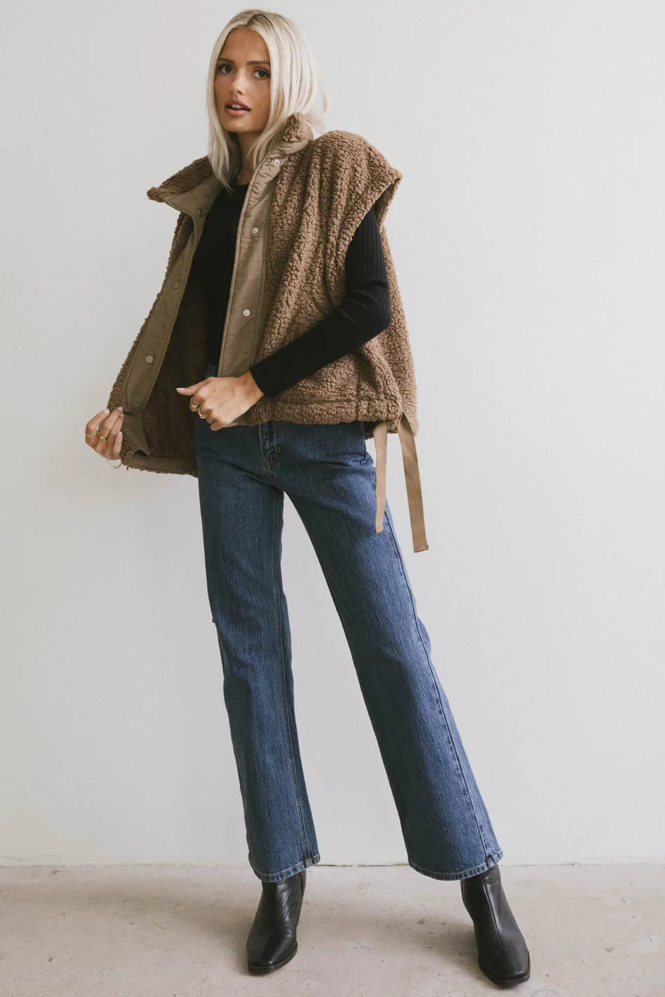 Johanna Sherpa Vest for Women - Cozy Brown Fleece Jacket | Warm Winter Outerwear for Hiking, Camping & Casual Wear | FINAL SALE
