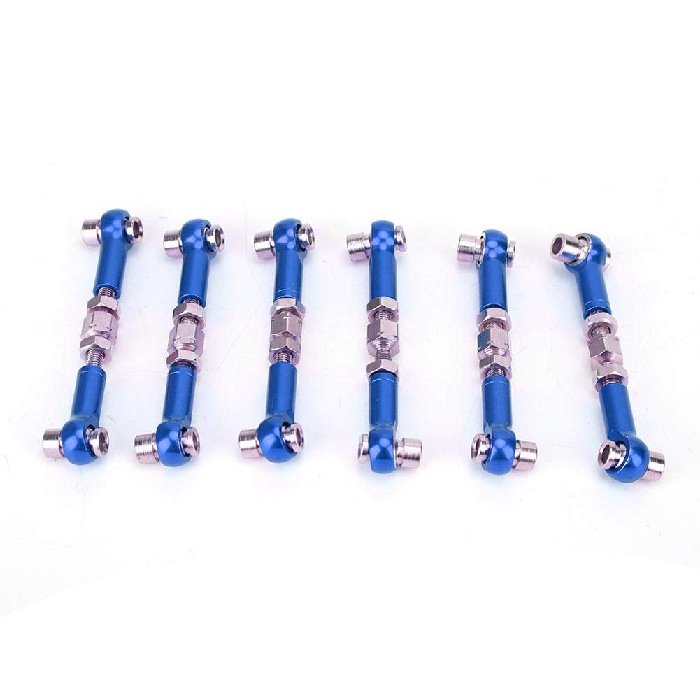 Adjustable RC Servo Links - 6Pcs 47mm Tie Rod Set for 1/10 Touring Car (Navy) - Perfect for RC Hobby & Racing
