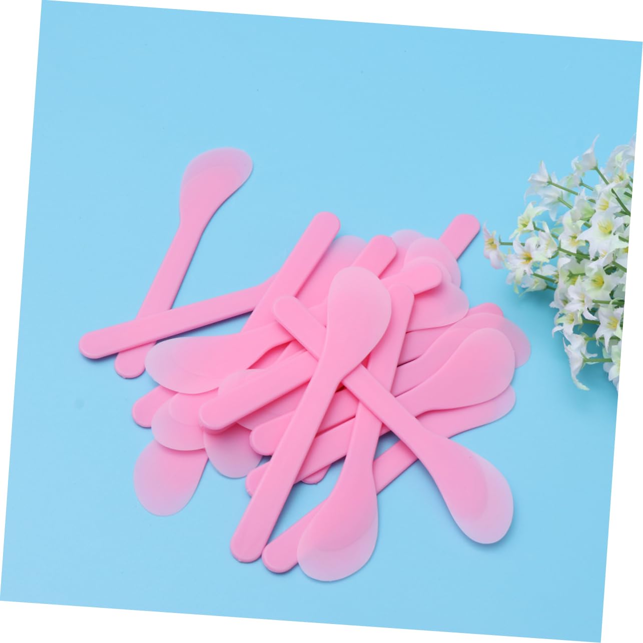 100pcs Pink Cosmetic Spatulas - Makeup Spatula Set for Creams, Lotions & Skincare - Perfect for DIY Beauty, Salon & Travel Use