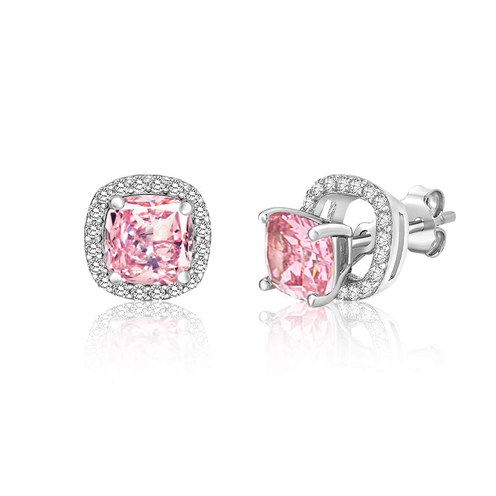925 Sterling Silver Halo Stud Earrings with Removable Jacket - Hypoallergenic Post Earrings for Women | Perfect for Everyday Wear, Parties & Special Occasions