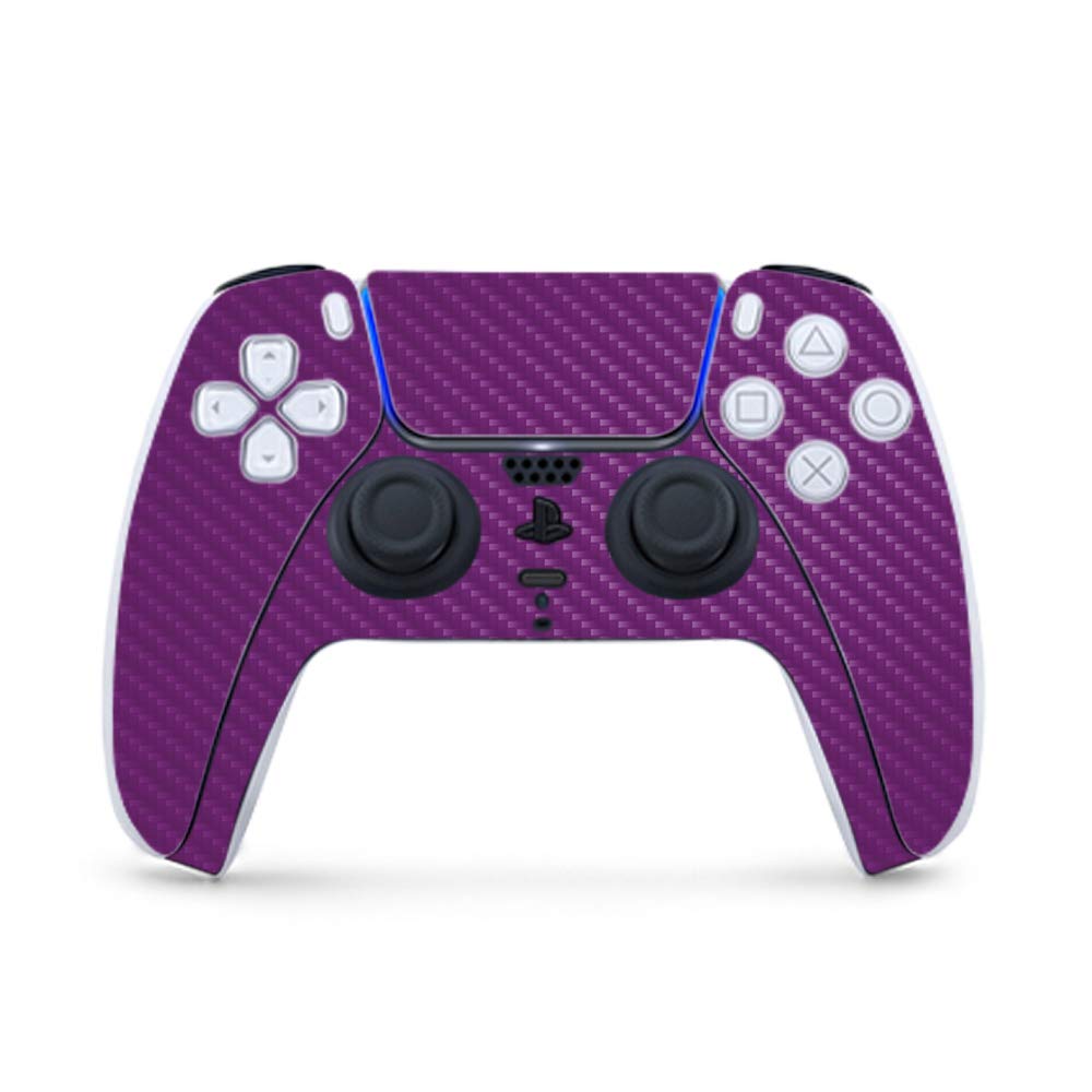 Premium Carbon Fiber Gaming Skin for PS5 Controller - Durable Solid Purple Textured Finish | Easy to Apply & Remove | Made in USA | Perfect for Gaming, Streaming & Customizing Your Playstation 5 Controller