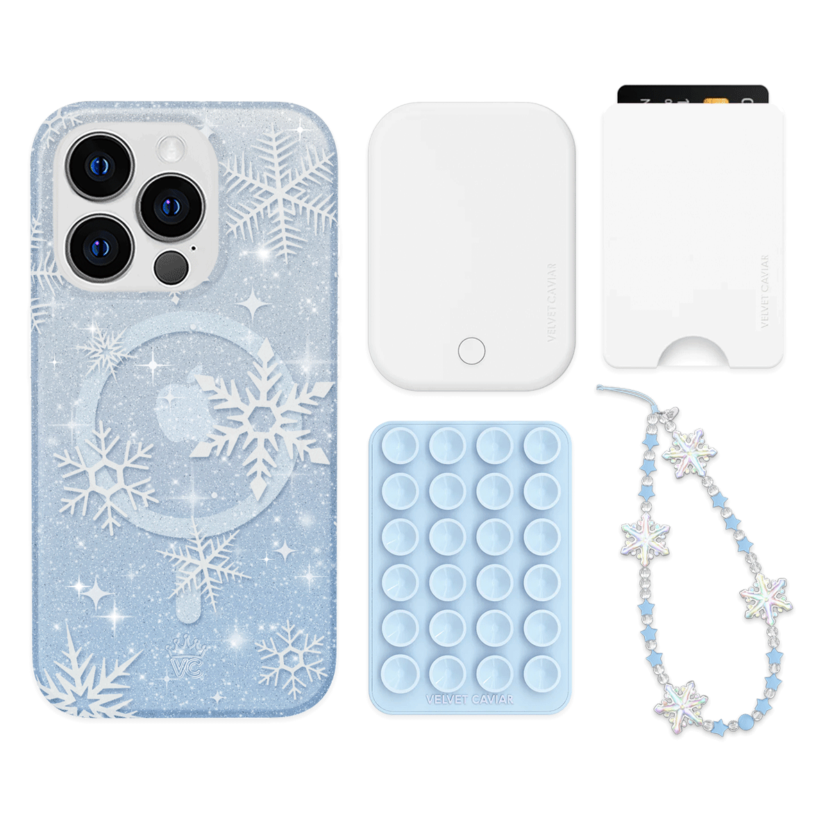 Snow Angel Glitter iPhone Case with Wallet - Stylish Protective Cover for iPhone 13/14/15 - Perfect for Everyday Use, Travel, and Gifts
