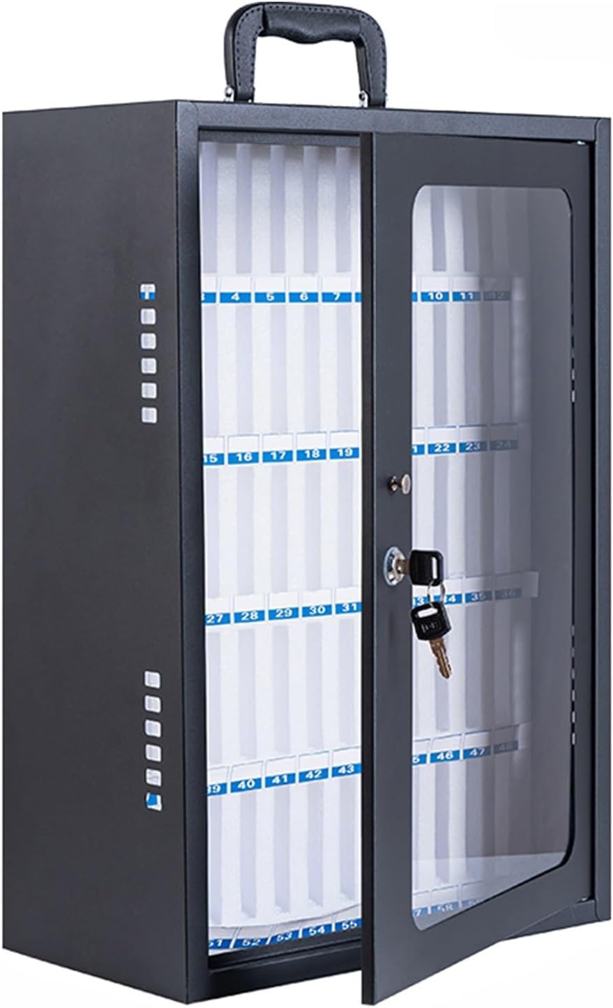 Secure Wall-Mounted Cell Phone Storage Cabinet with Lock & Handles - 12/36/60 Sizes - Perfect for Schools, Offices & Public Spaces to Safely Store Mobile Devices