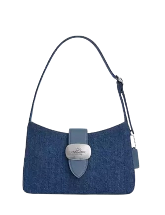 Coach Eliza Denim Shoulder Bag for Women - Stylish Crossbody Purse for Everyday Use, Work & Travel