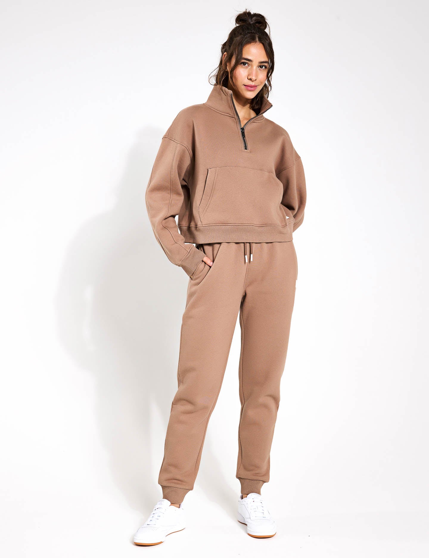 Rihanna Women's 2-Piece Outfit Set in Taupe - Casual Lounge Wear for Home, Travel & Everyday Comfort