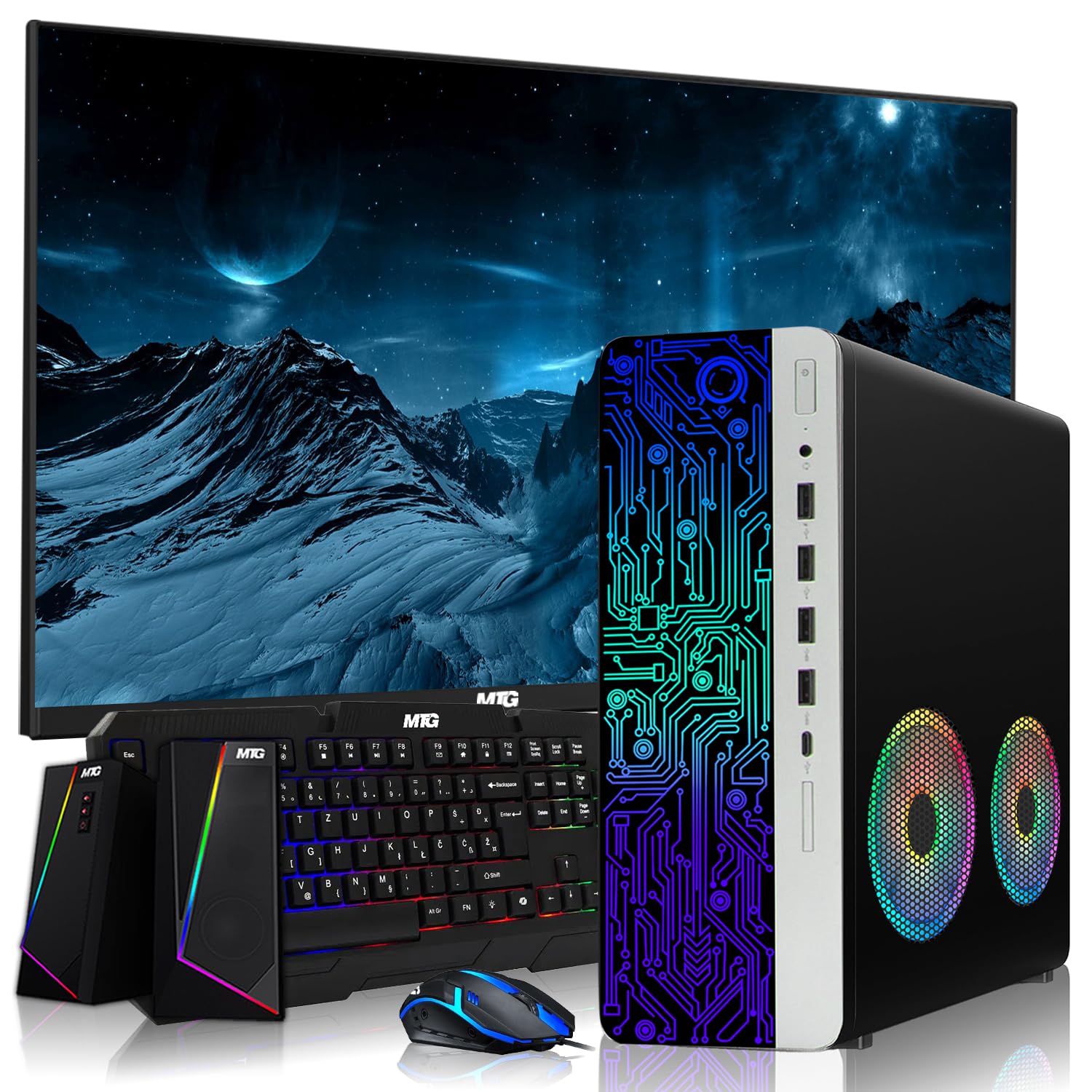 HP G4 Gaming Desktop PC - Intel i7-8th Gen, 16GB DDR4 RAM, 512GB SSD, GT 1030 GPU, 27