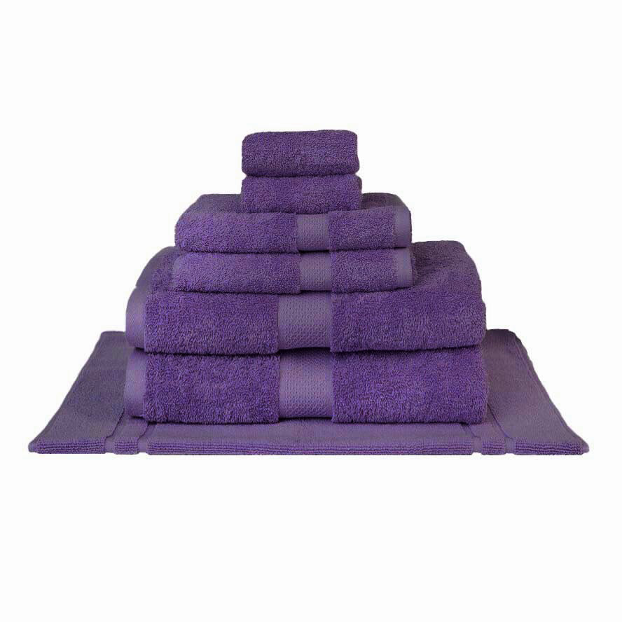 Premium 100% Combed Cotton Bath Towel Set - 7-Piece Luxury Purple Bath Sheets for Spa, Hotel & Home Use | Soft, Absorbent & Quick-Drying Towels for Bathroom, Pool & Beach