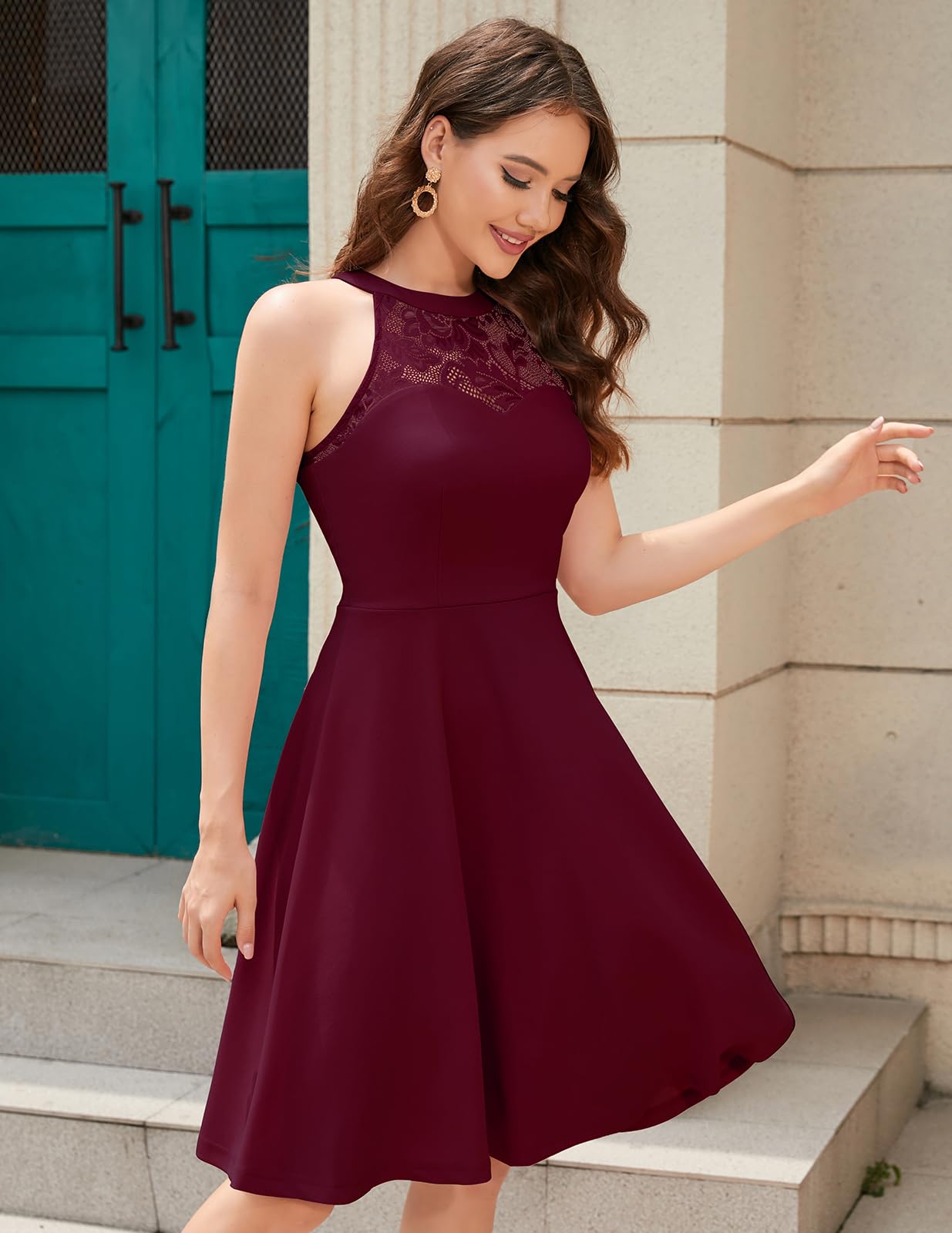 Bbonlinedress Women's Vintage Lace Cocktail Dress for Wedding & Party