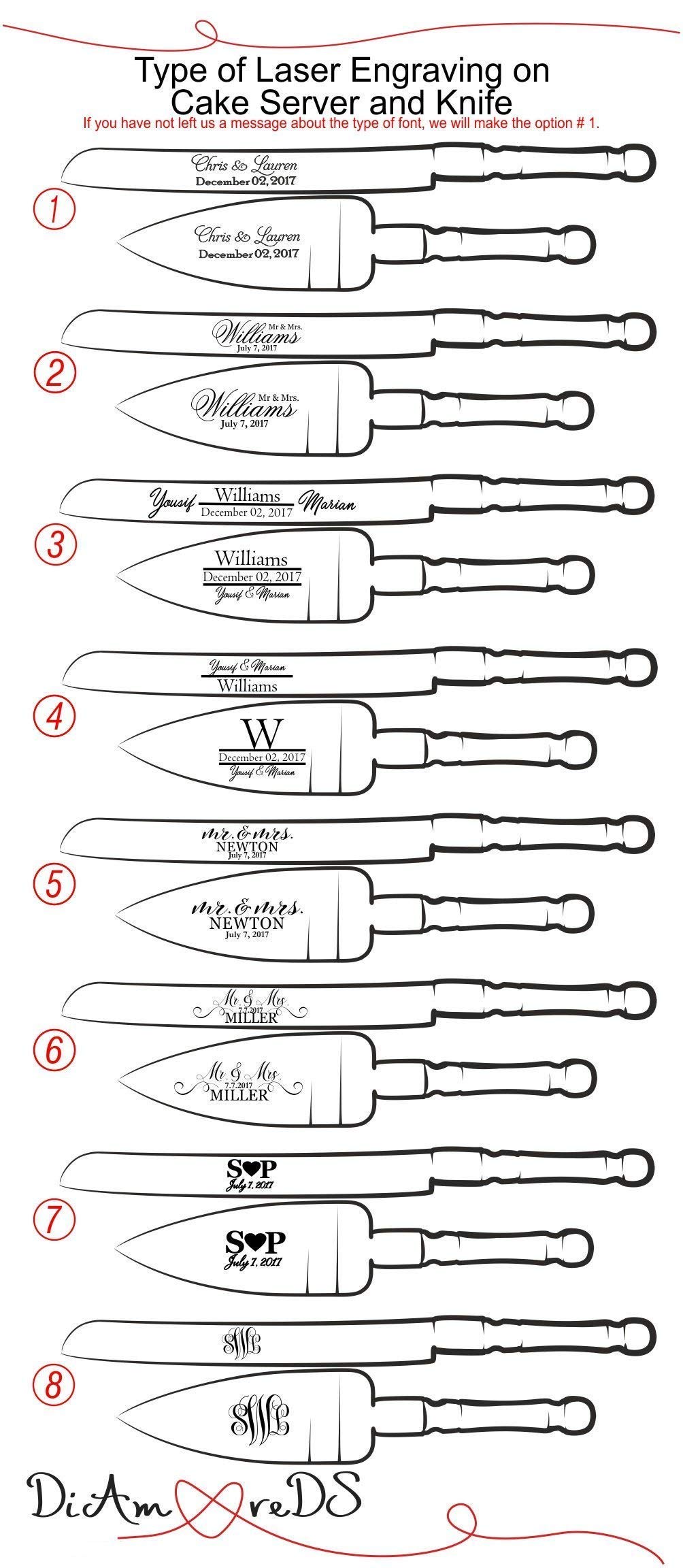 Personalized Ivory & Gold Wedding Cake Server and Knife Set - Engraved Flower Design Cake Cutting Gift for Bridal Showers, Anniversaries & Special Occasions