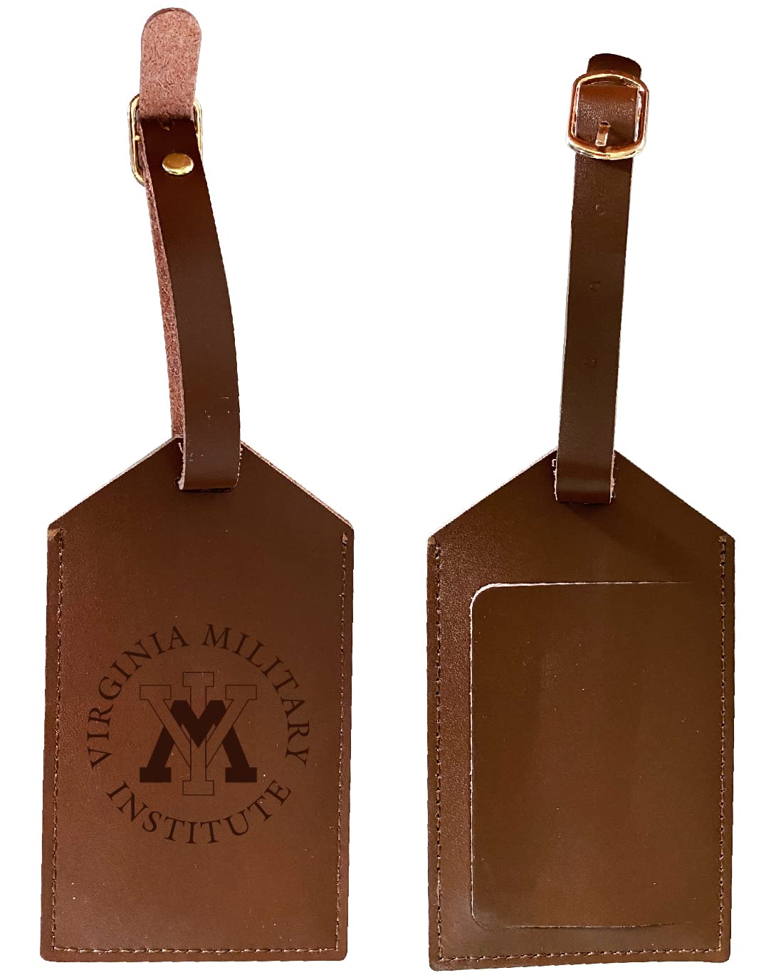 VMI Keydets Genuine Leather Luggage Tag - Personalized Engraving | Officially Licensed College Accessory | Perfect for Travel, Gifts & Alumni Pride